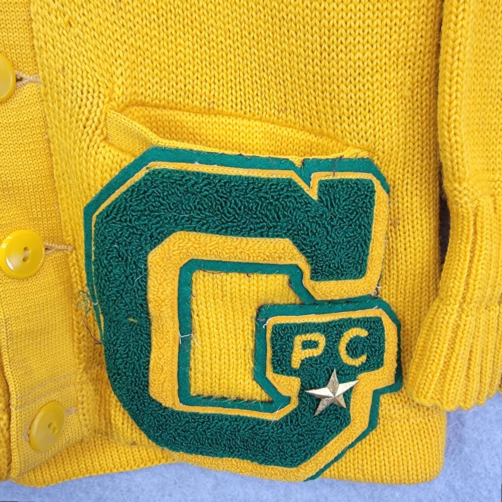 Vintage VINTAGE Milwaukee Sporting Goods Mustard Yellow Knit Cardigan Sweater Varsity Men M Yellow Sports Cardigan Mens Knit Cardigan Vintage Size US M / EU 48-50 / 2 - 3 Thumbnail