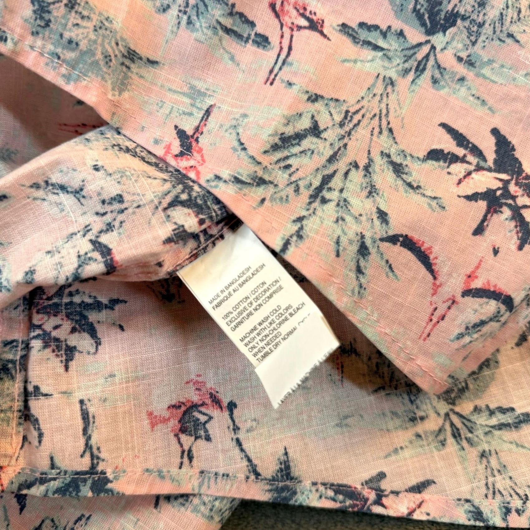 Izod VINTAGE IZOD Saltwater Button-Down Shirt Pink Flamingo Palm Tree Print Mens S NWT Size US S / EU 44-46 / 1 - 6 Thumbnail