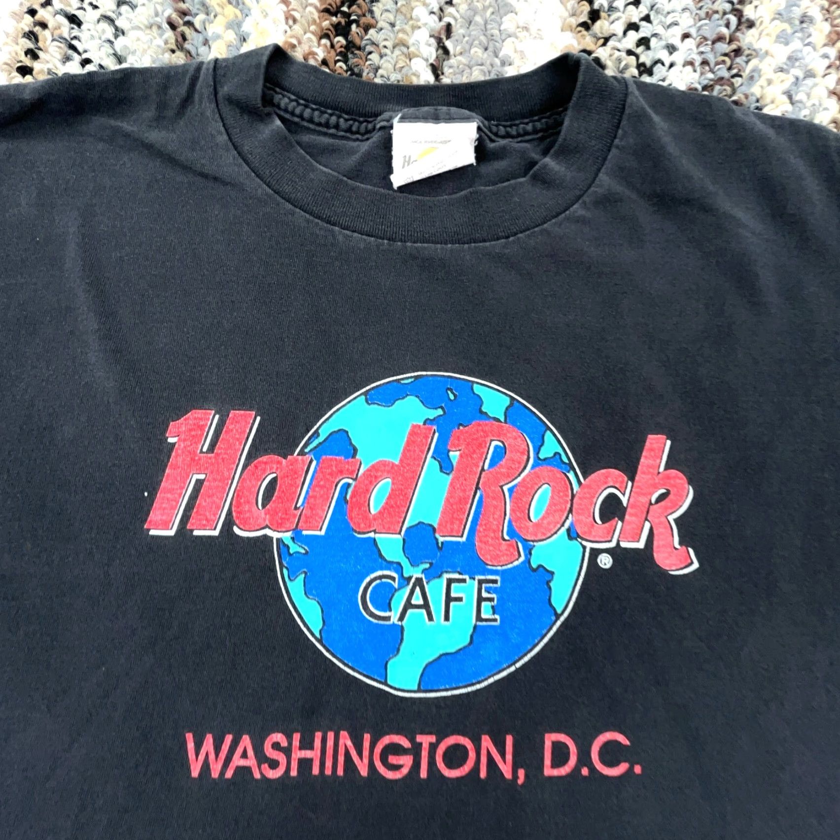 Hard Rock Cafe VINTAGE Hard Rock Cafe Shirt Men L Black Tee Washington Single Stitch USA Shirt Adult Large Black Cotton Logo 90s Retro Nike Size US L / EU 52-54 / 3 - 2 Thumbnail