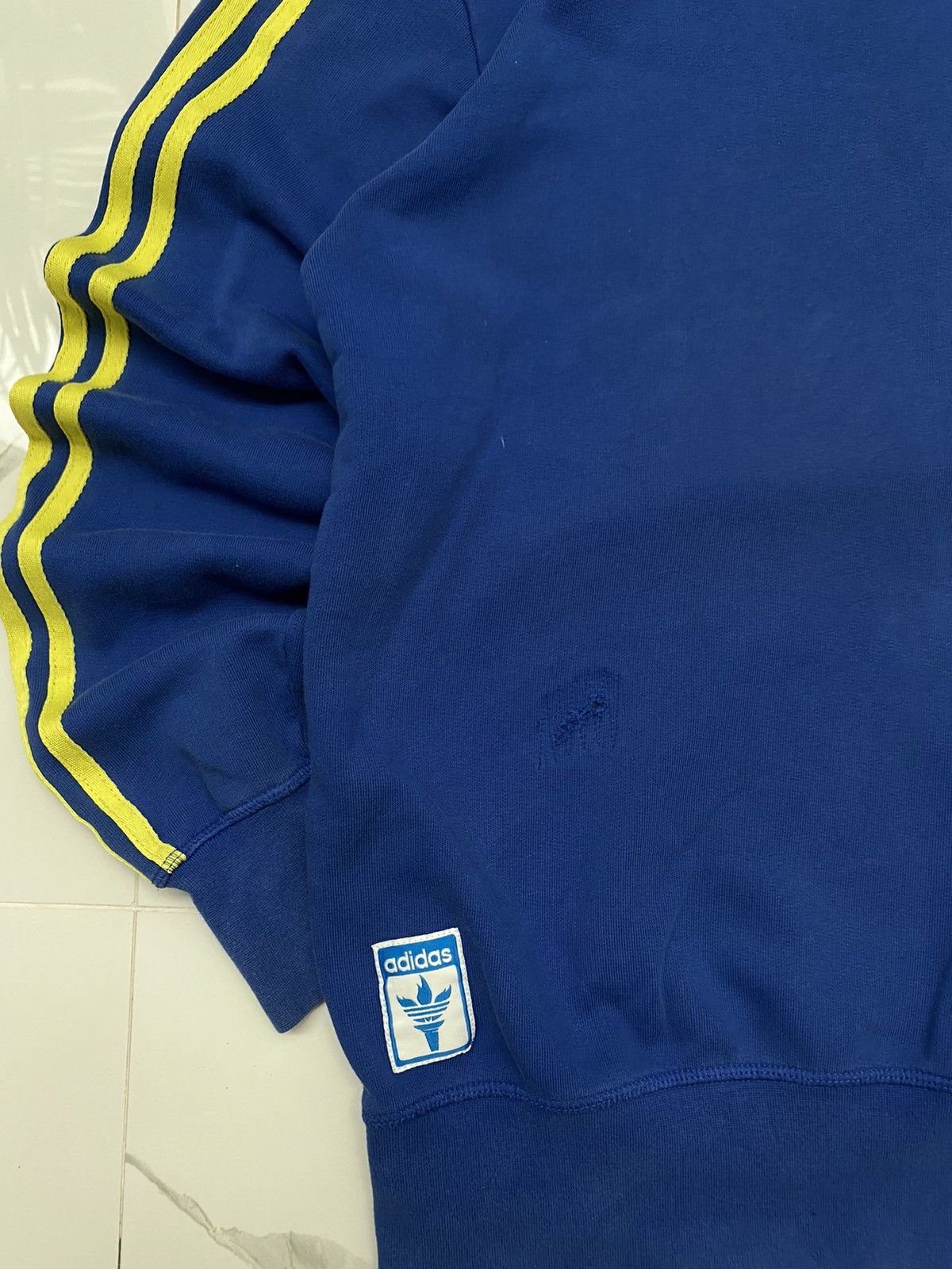 Adidas × Vintage ADIDAS VINTAGE BRASIL LOGO TRIPLE STRIPES HOODIE Size US M / EU 48-50 / 2 - 3 Thumbnail