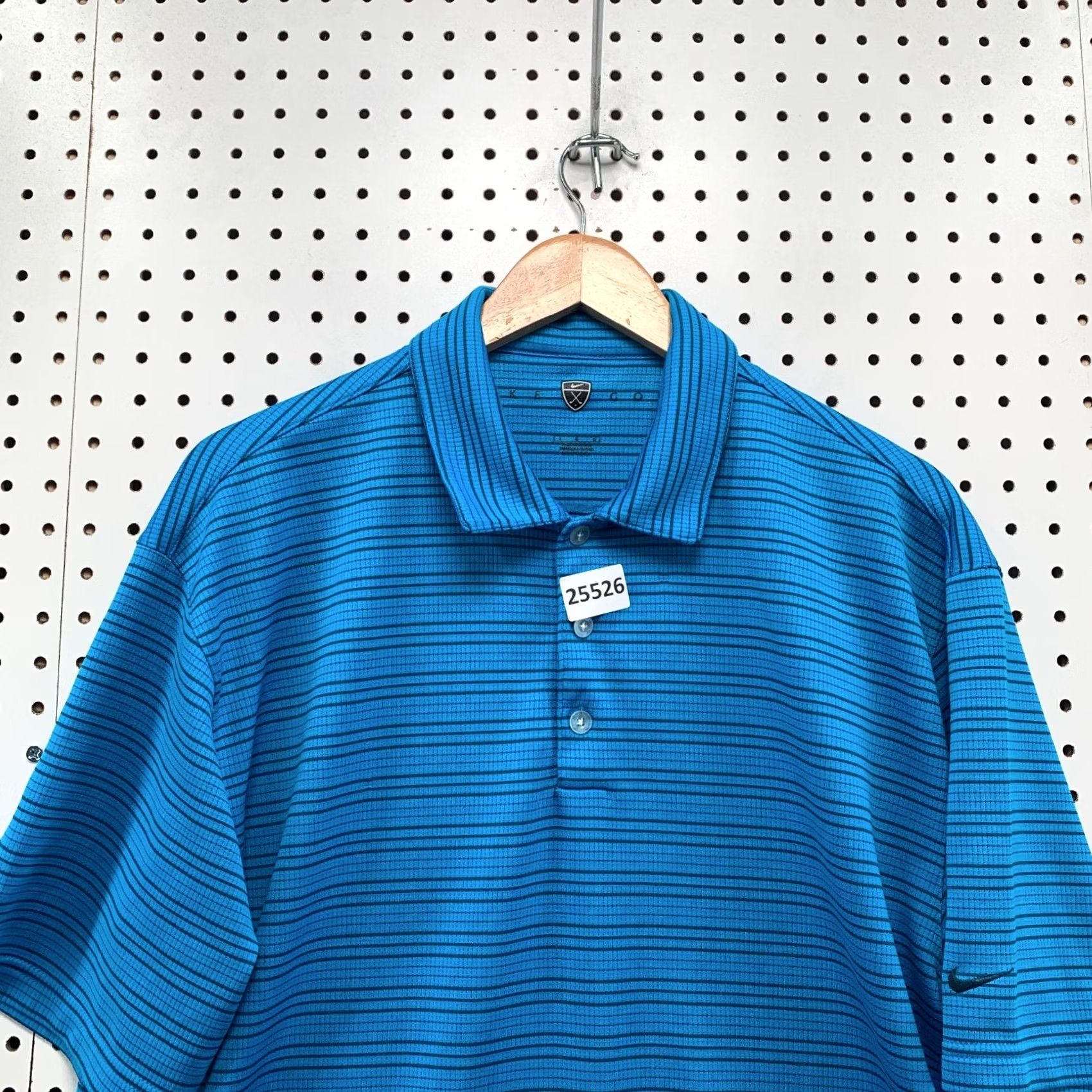 Nike Nike Golf Polo Shirt Mens Large Blue Striped Perforated Tectured Collared 23x31 Size US L / EU 52-54 / 3 - 2 Thumbnail