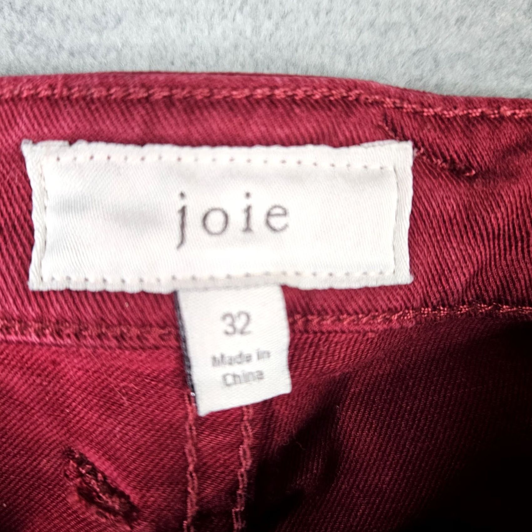 Joie JOIE Jeans Skinny Ankle Zip Burgundy Red Women Size 32 Inseam 26 Regular Rise Mid Shirt? Size 24" / US 00 / IT 34 - 3 Thumbnail