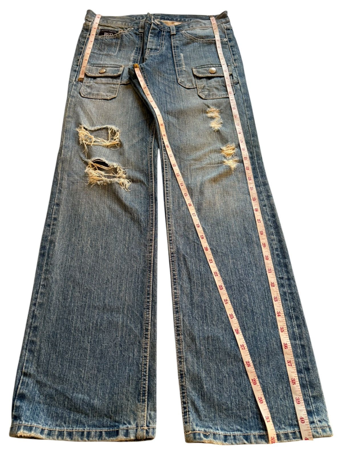 Japanese Brand Vintage Mud Wash Bush Pant Distressed Ripped Loose Jeans Size US 31 - 13 Thumbnail
