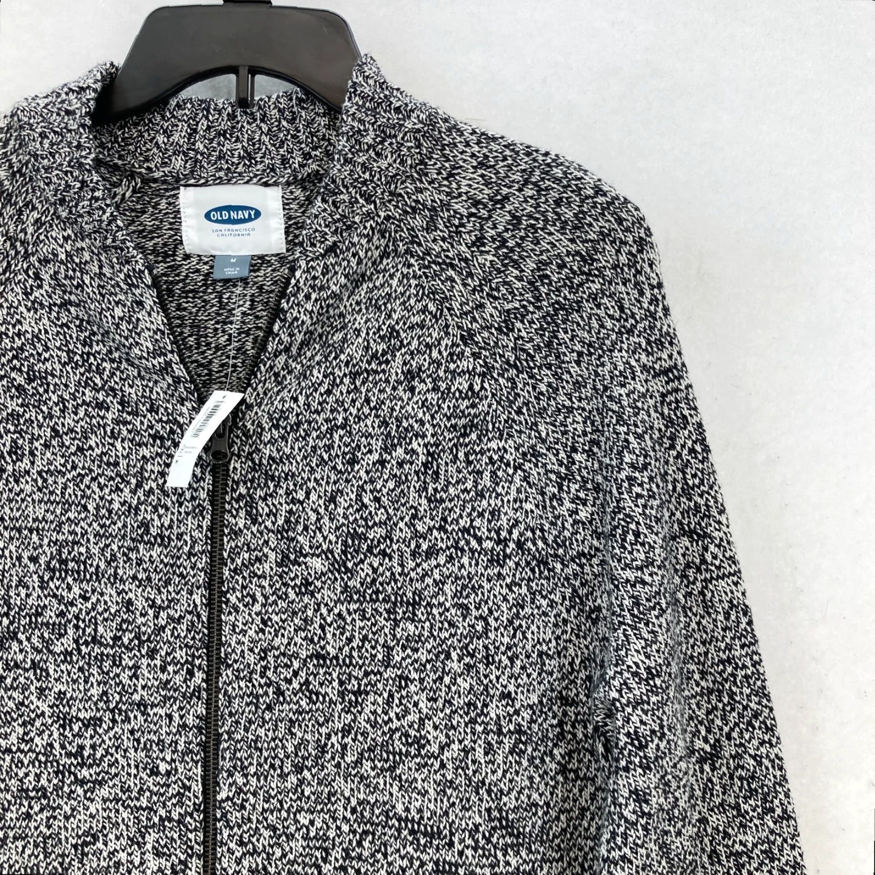 Old Navy Old Navy Marled Knit Full Zip Sweater Jacket Mens Medium Black White Wool Blend Jacket Size US M / EU 48-50 / 2 - 2 Thumbnail
