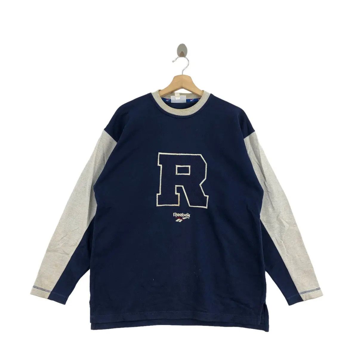 Reebok Vtg 90’ REEBOK SPORTSWEAR Center Logo Striped Sweatshirt Size XL / US 12-14 / IT 48-50 - 1 Thumbnail