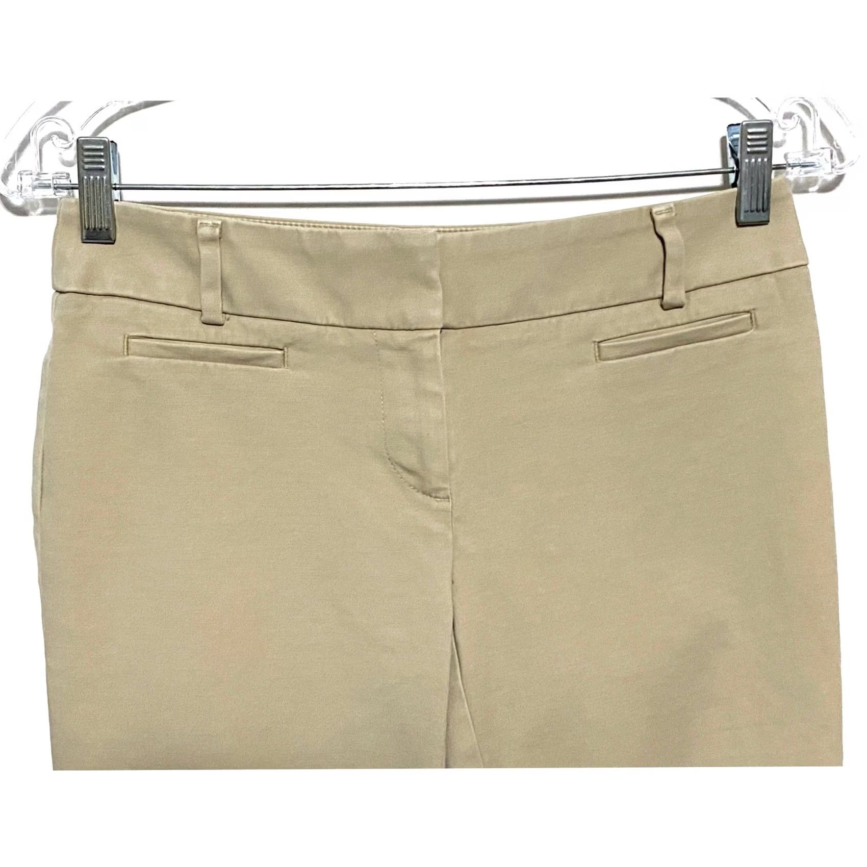 Loft LOFT Julie Riviera Pants Chinos 00P Petite Casual Workwear Travel Flat Front Womens Pants Cream Solid Preppy Classic Minimalist Neutral 00P Womens Size 24" / US 00 / IT 34 - 3 Thumbnail