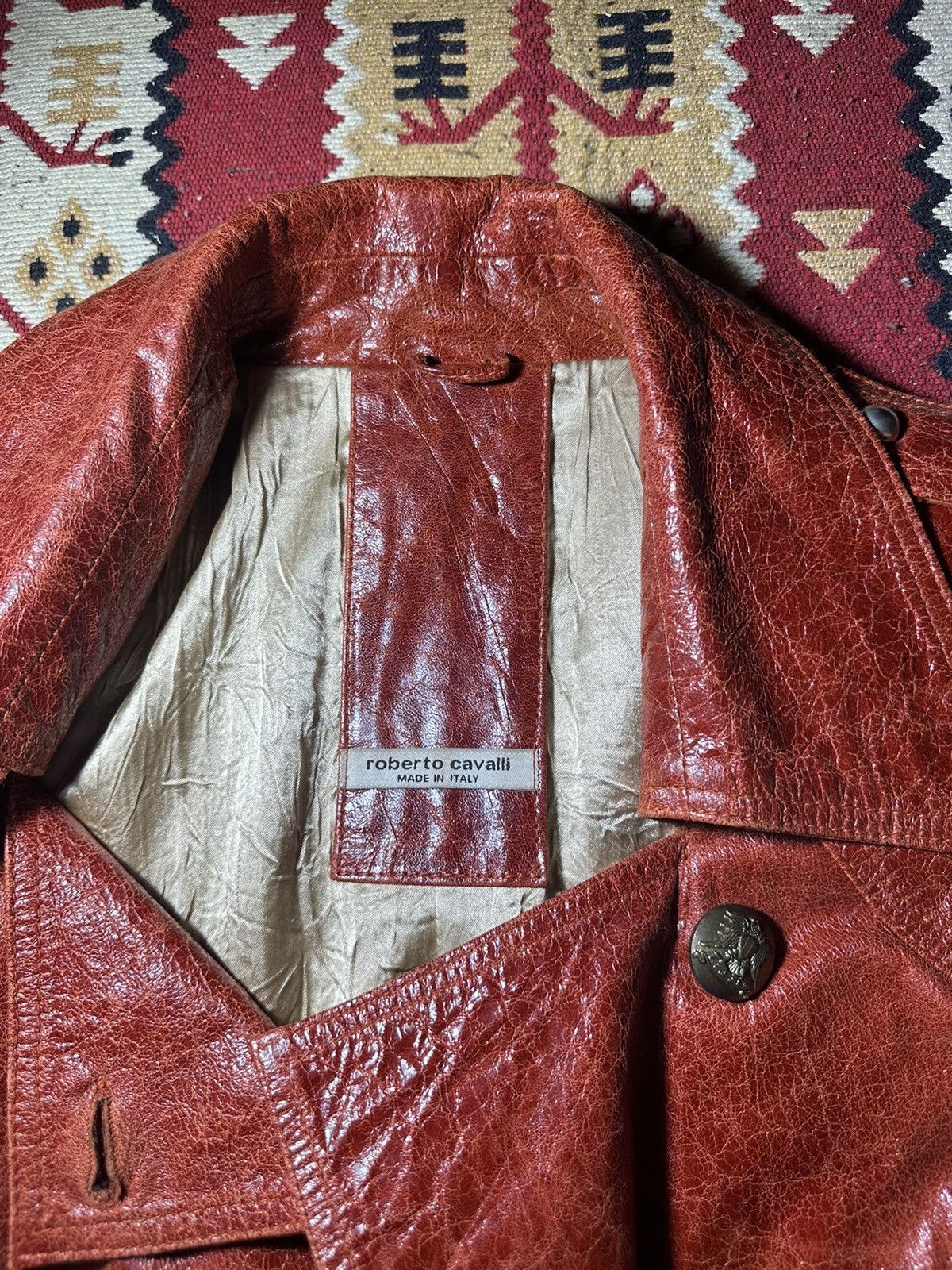 Roberto Cavalli Very Rare 1988-1990 Roberto Cavalli Lamb Leather Jacket Size S / US 4 / IT 40 - 10 Thumbnail