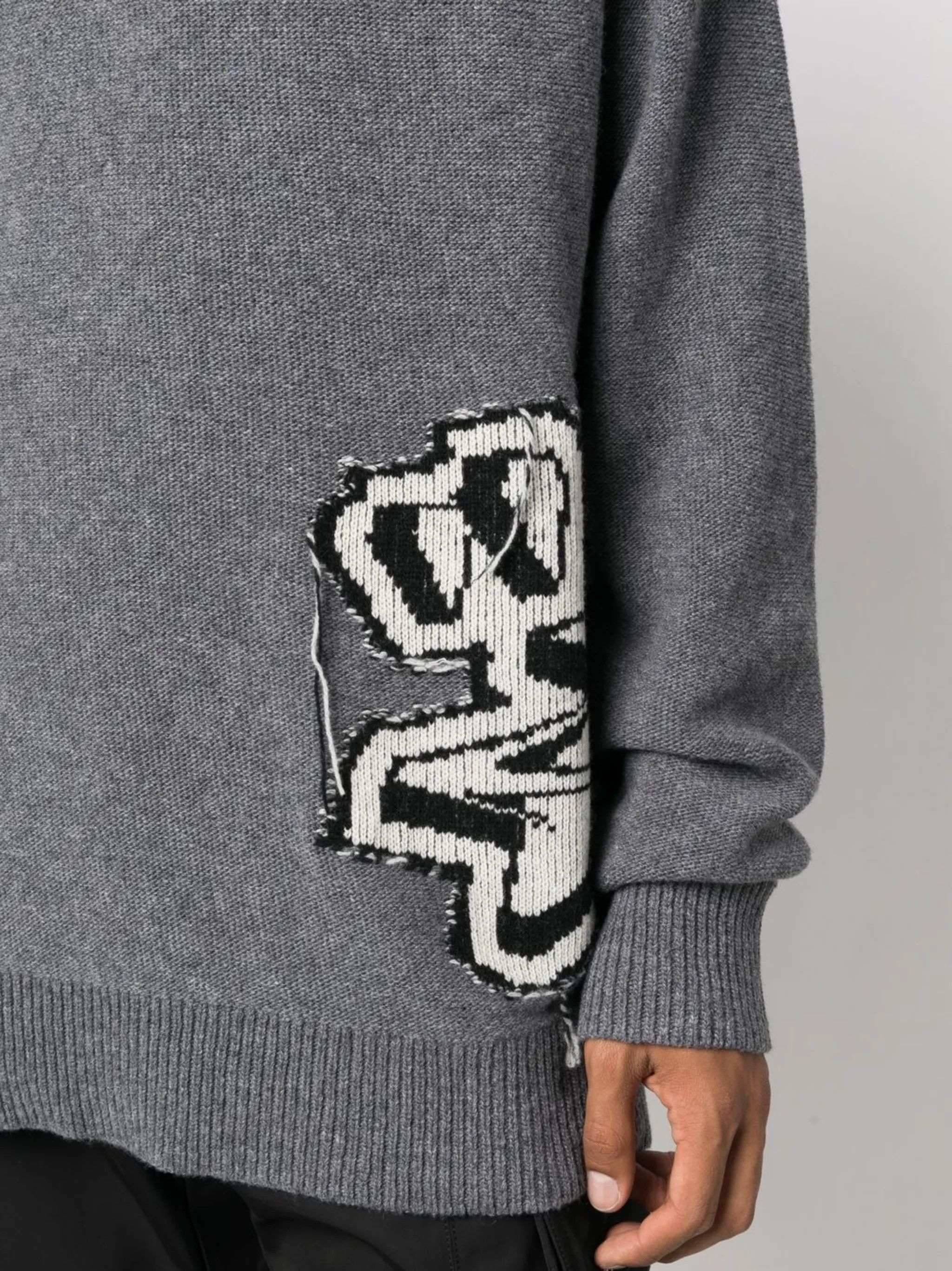 Off-White o1y0325 Logo Crewneck Sweater in Grey Size US XS / EU 42 / 0 - 2 Thumbnail