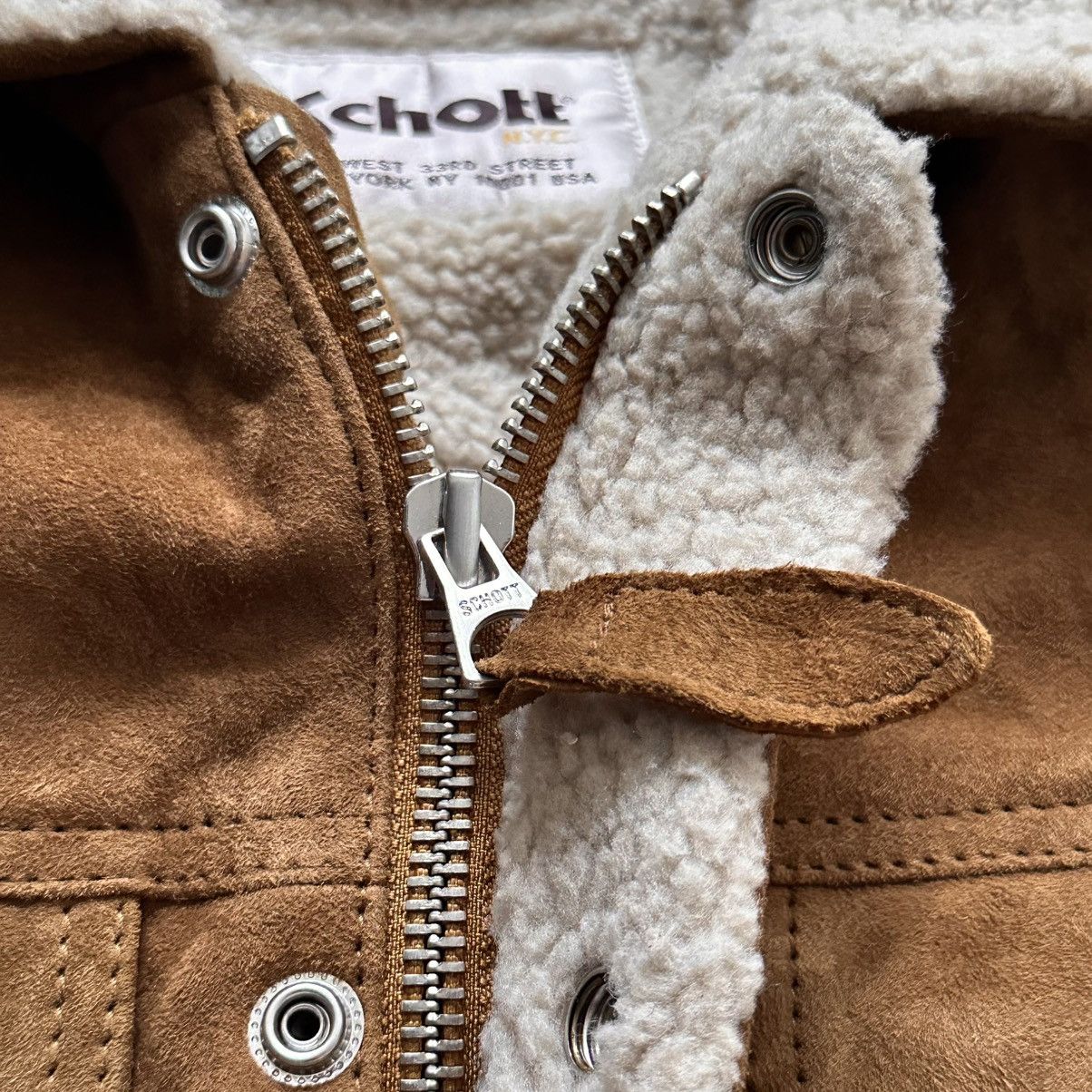 Schott Schott NYC Goat Suede Rancher Trucker Jacket Sherpa Avirex Size US S / EU 44-46 / 1 - 9 Thumbnail