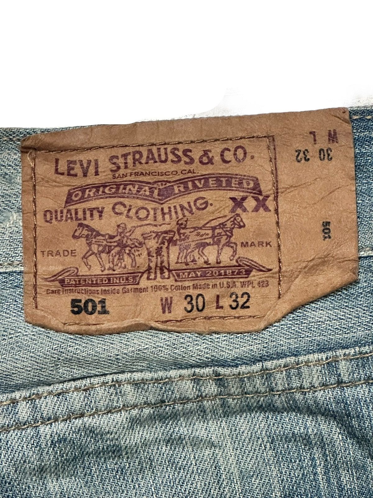 Levi's Levi’s 501 Vintage Distressed Straight Leg Mudwash & Faded Size US 31 - 9 Thumbnail