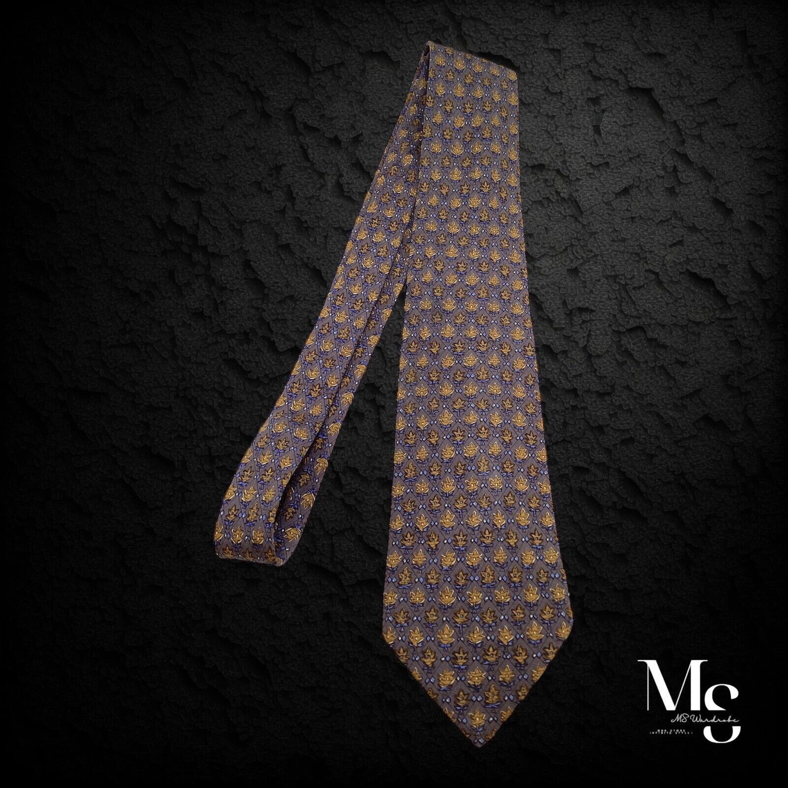 Hermes HERMES PARIS 7072 TA Brown Novelty Leaf Print Silk Tie Size ONE SIZE - 6 Thumbnail