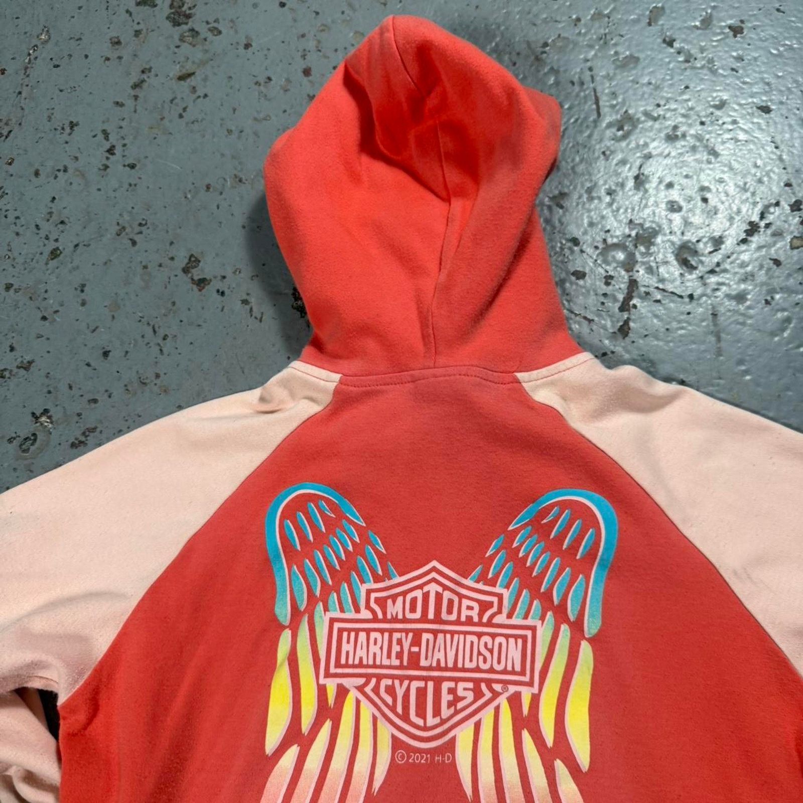 Harley Davidson Orange womens harley davidson zip up Hoodie Size S / US 4 / IT 40 - 6 Thumbnail