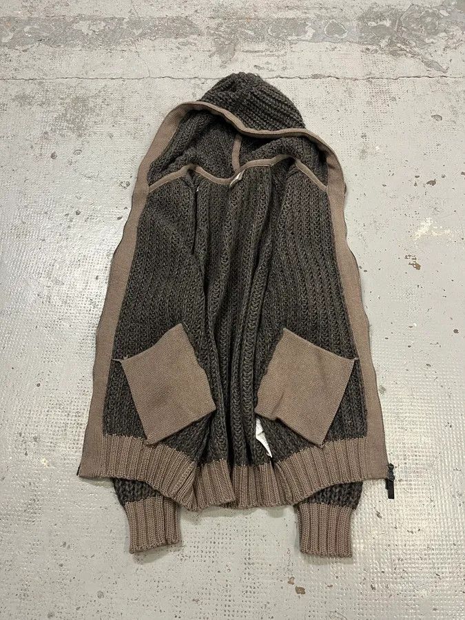 Armani Collezioni Armani Collezioni Wool Cable Knit Grey Zip-Up Hoodie Size US S / EU 44-46 / 1 - 9 Thumbnail