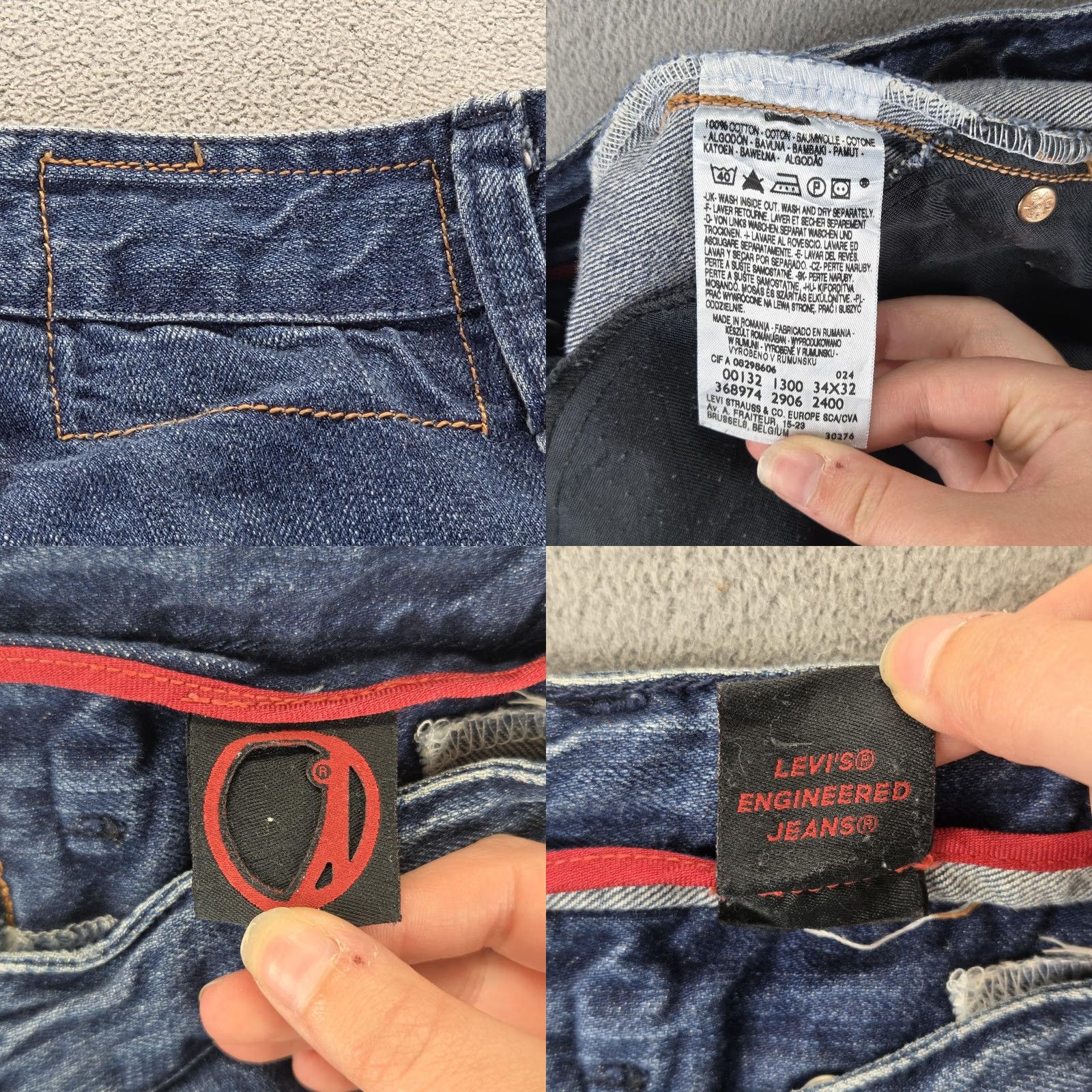 Levi's VINTAGE Levi's Engineered Jeans Mens Blue Twisted Straight Leg 30x29 Levis Engineered Jeans Denim Cotton Button Pockets Solid Fall Mens Size US 30 / EU 46 - 10 Thumbnail
