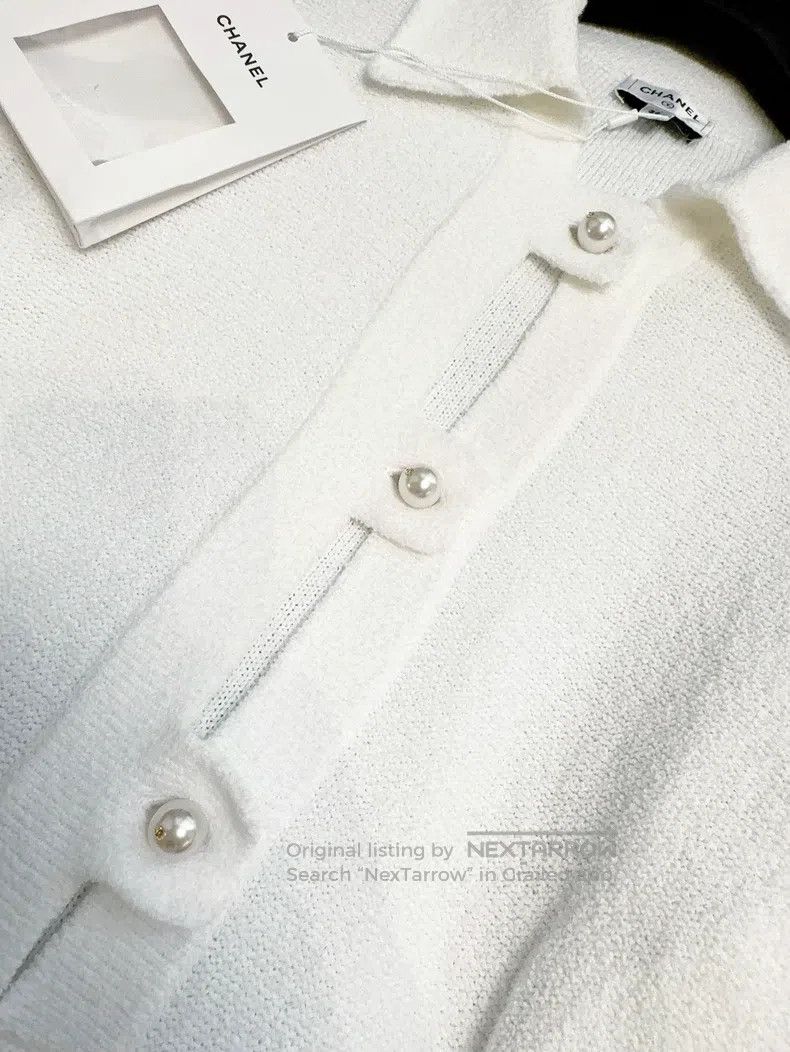 Other Chanel 23p white pearl buckle pearl two-pocket dress Size XS / US 0-2 / IT 36-38 - 4 Thumbnail