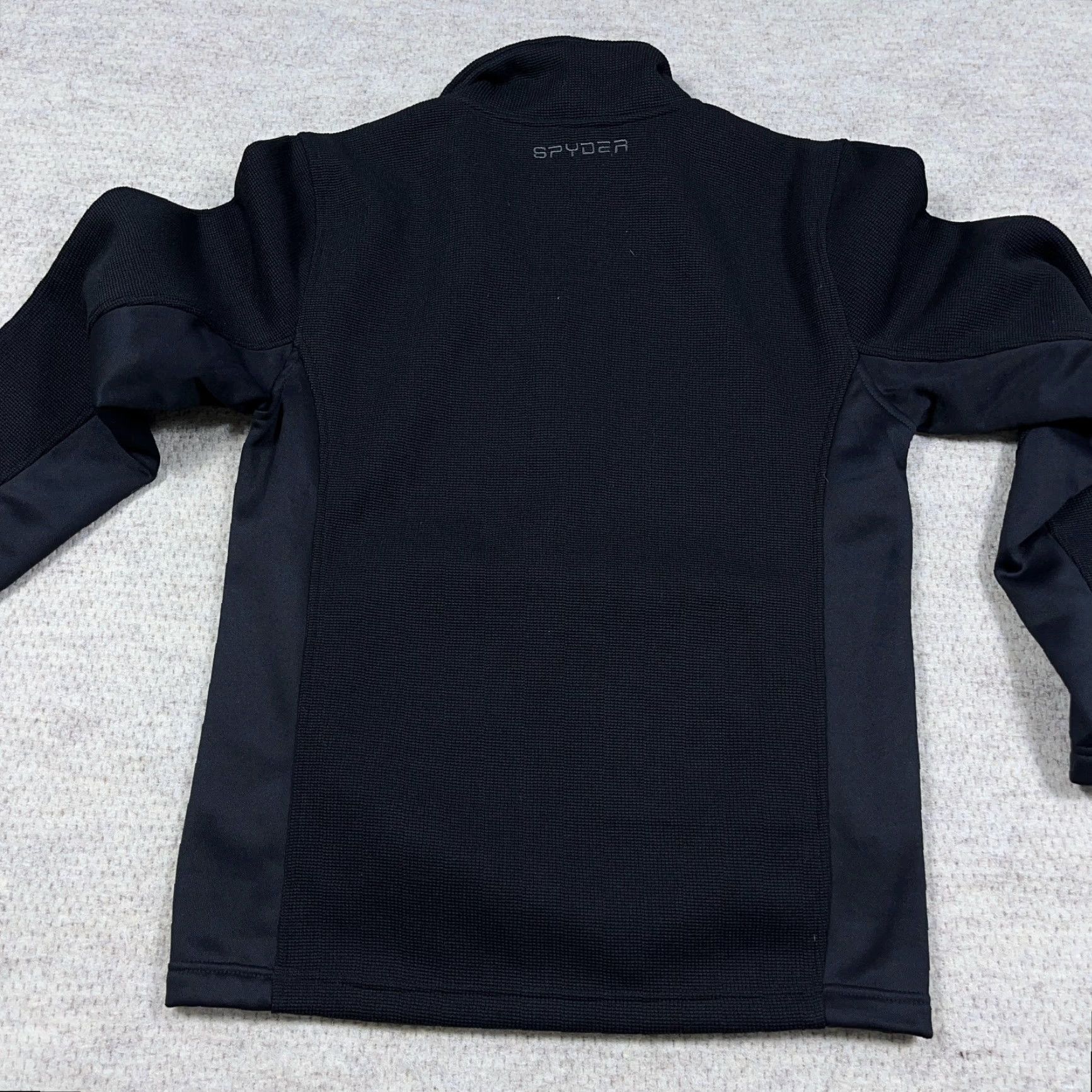 Spyder Spyder Men Sweater Pullover Mock Neck 1/4 Zip Waffle Knit Black Thermal Knit All Seasons - Regular Fit, Size S Size US S / EU 44-46 / 1 - 5 Thumbnail