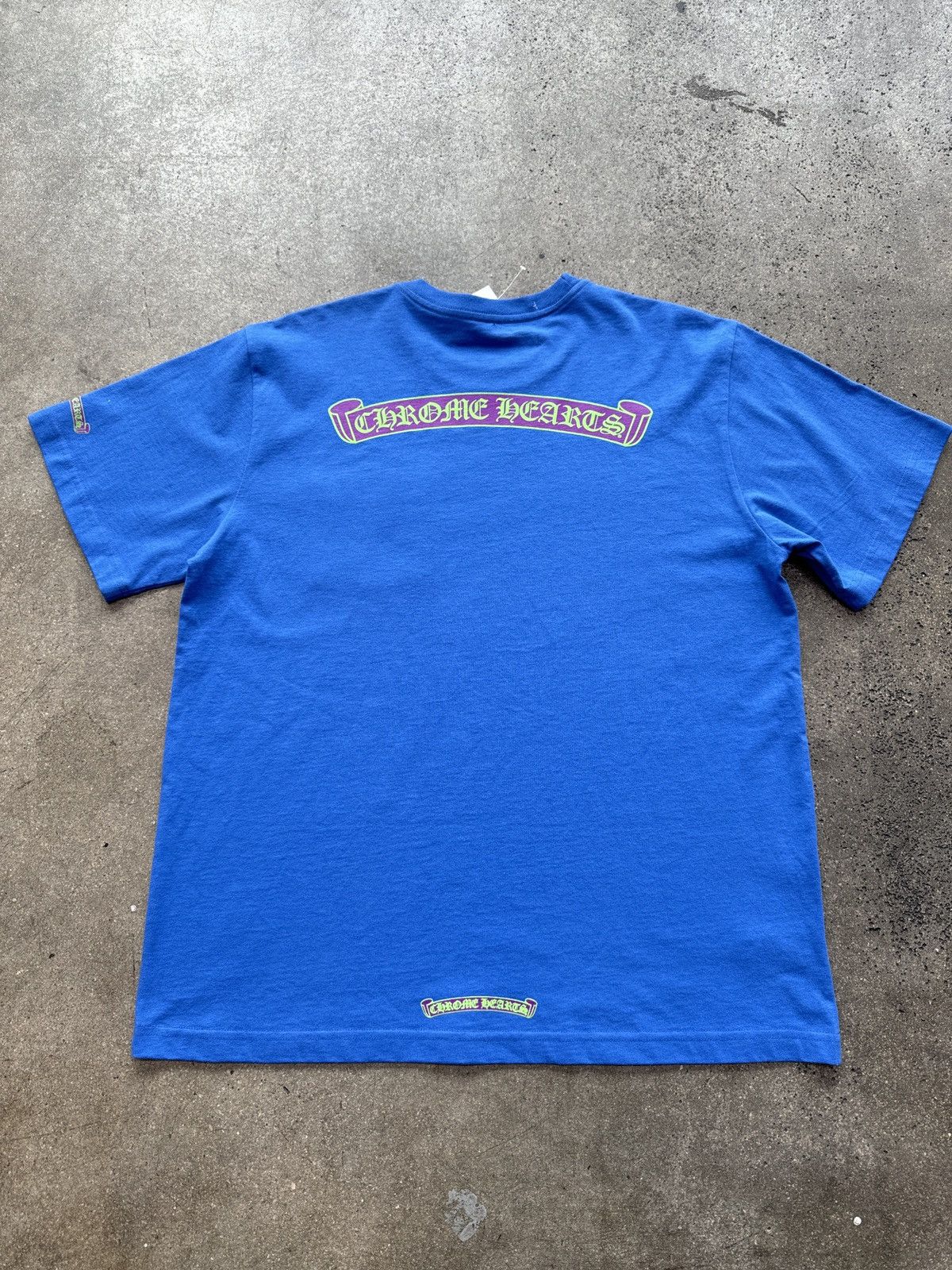送料無料♪【CHROME HEARTS】SCROLL TEE \"BLUE/JOKER SCROLL\" chrome hearts joker scroll tee blue – change clothes