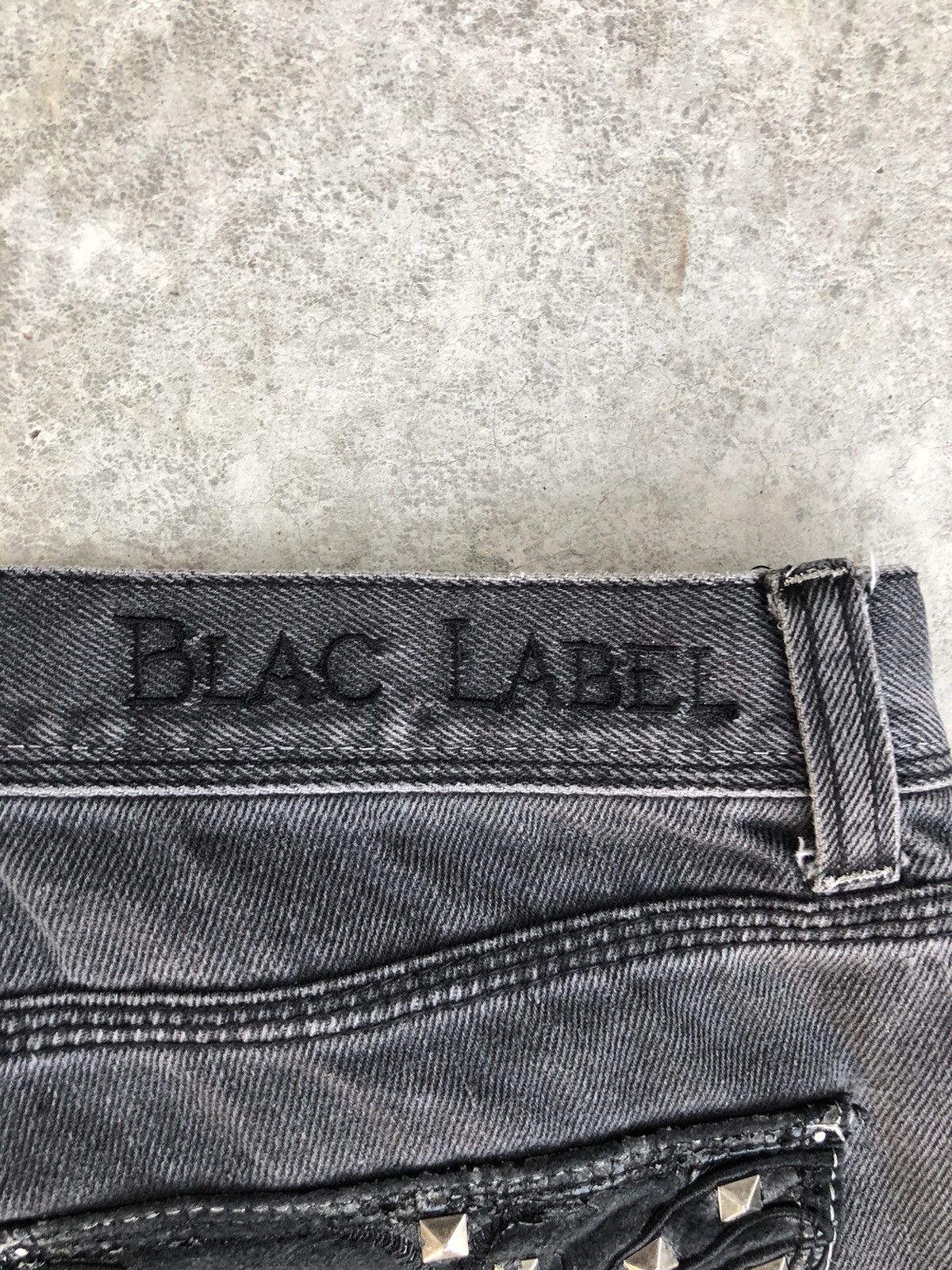If Six Was Nine Japanese Blac Label Flared Jeans Embroidered logo Distressed Size US 33 - 14 Thumbnail