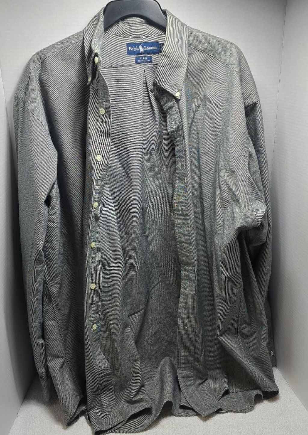 Ralph Lauren Men's Ralph Lauren Gray White Striped Button Down Shirt XL Size US XL / EU 56 / 4 - 1 Thumbnail