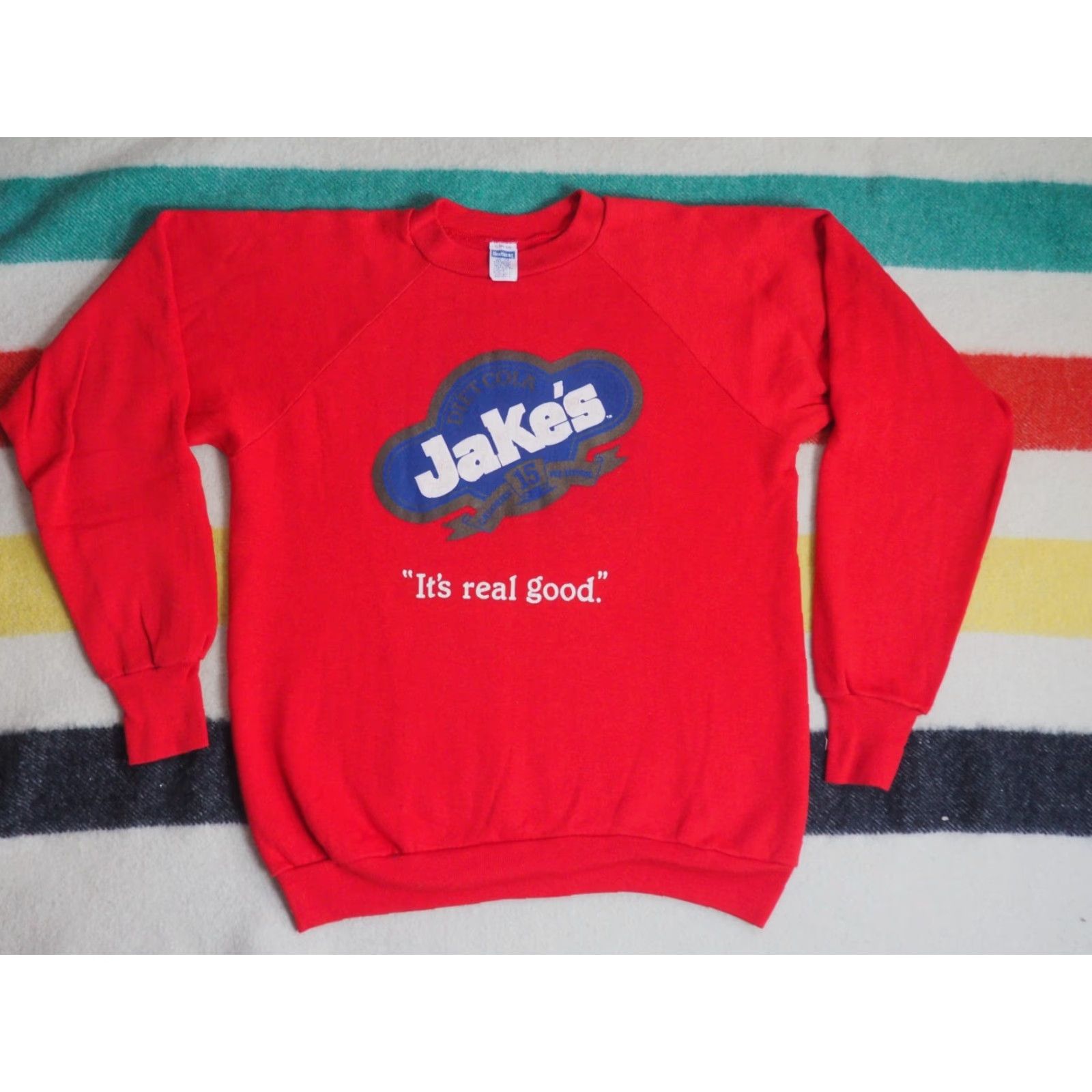 Vintage VINTAGE Healthknit Sweatshirt Pullover Jakes Diet Cola Red Crew Neck Long Sleeve Men L 80s Graphic Print Logo Size US L / EU 52-54 / 3 - 2 Thumbnail