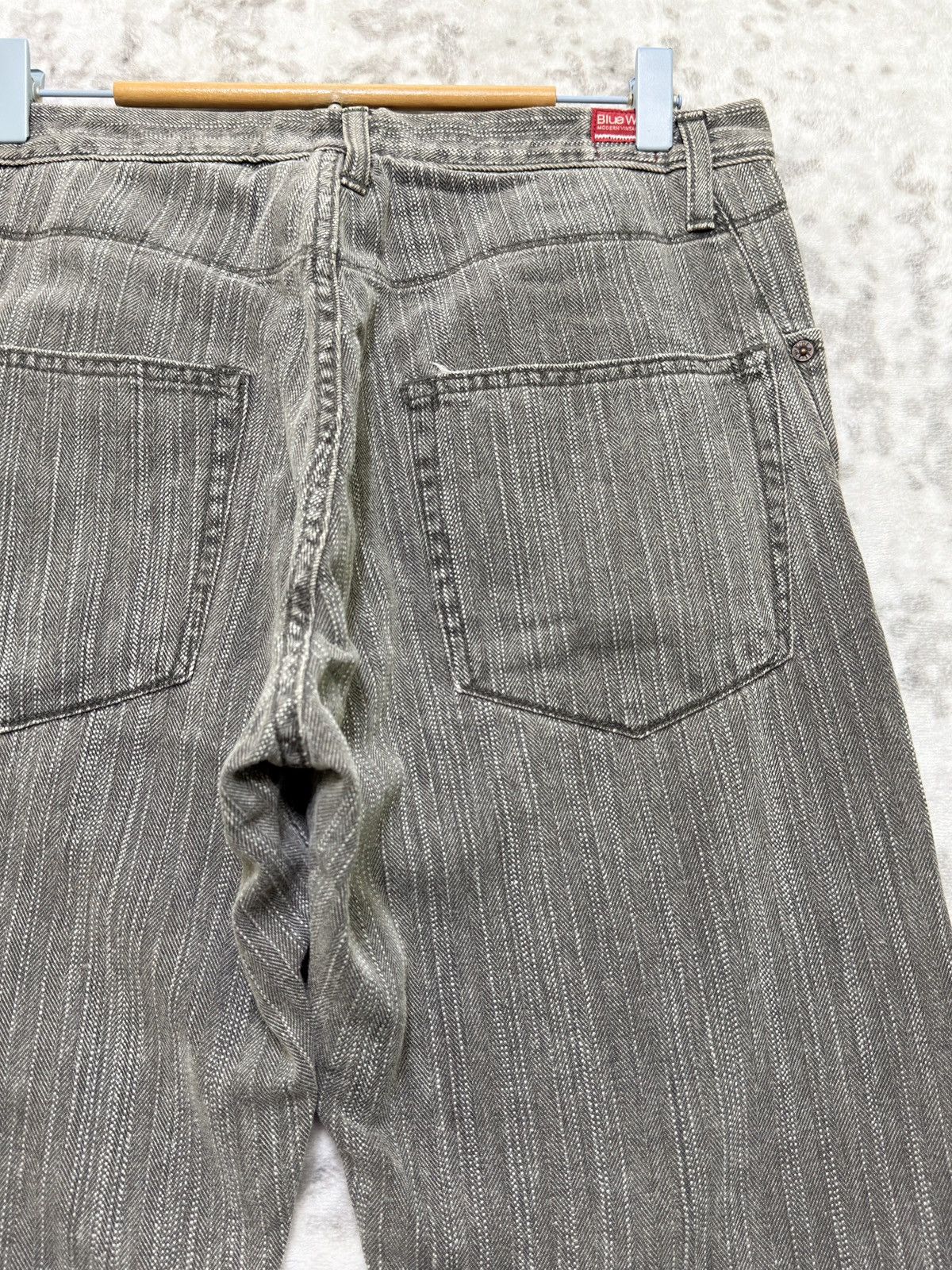 Kapital Vintage Blue Way Modern Hickory Stripe Straight Cut Denim Size US 30 / EU 46 - 11 Thumbnail