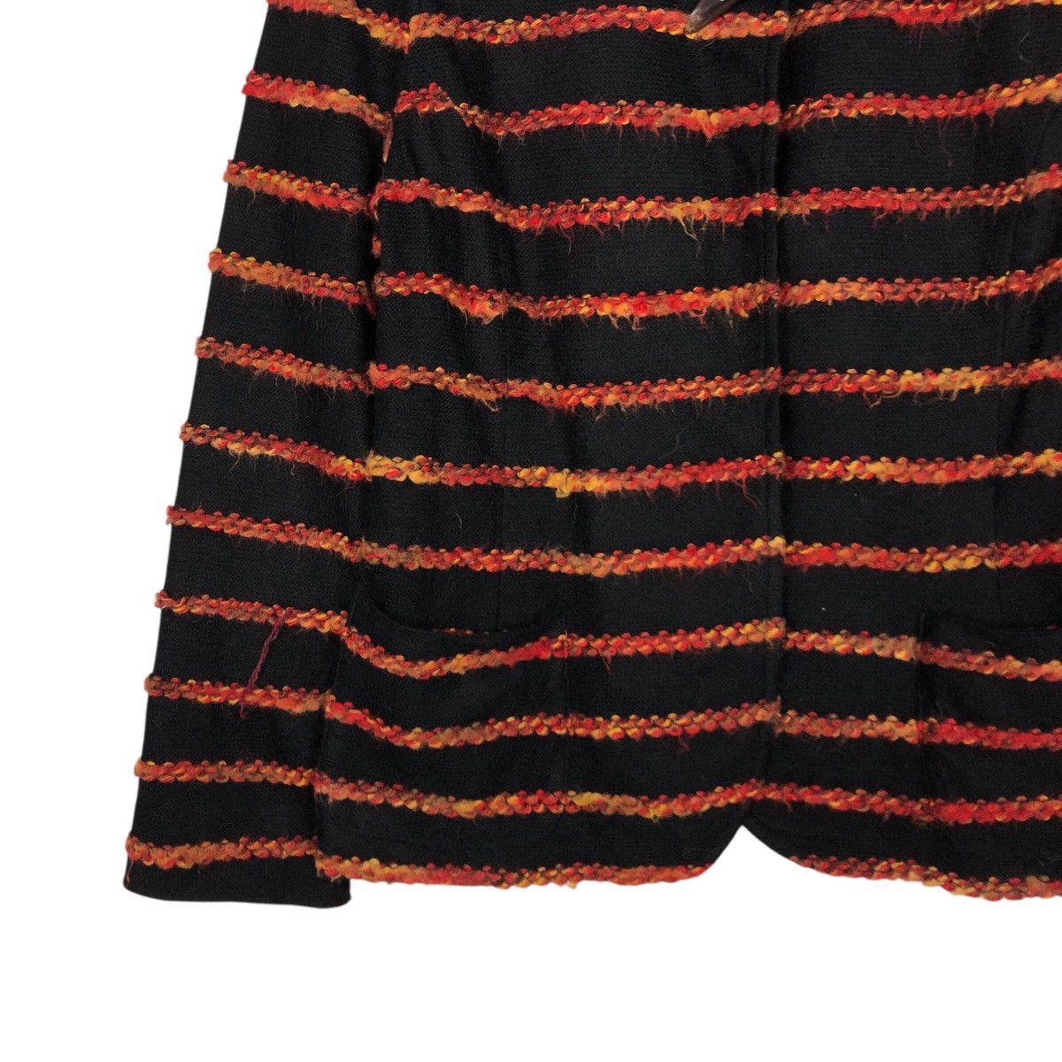 Japanese Brand Vilanculos 1982 Presented Multi-Color Bouclé Stripe Coat Size M / US 6-8 / IT 42-44 - 5 Thumbnail