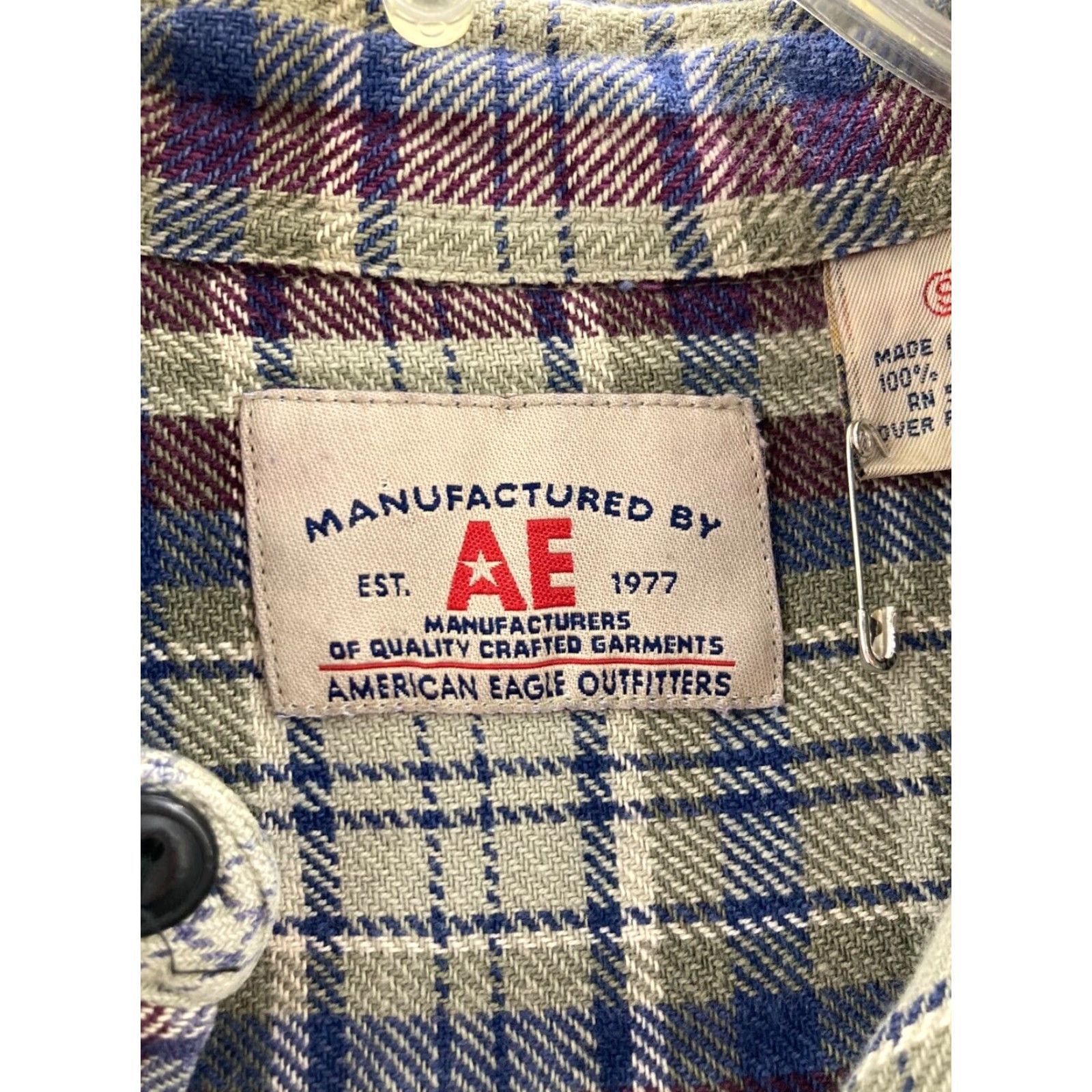 American Eagle Outfitters American Eagle Outfitters Shirt Mens S Plaid Button-Up Long Sleeve Collared Button Pockets All Seasons Multicolor Preppy Size US S / EU 44-46 / 1 - 3 Thumbnail