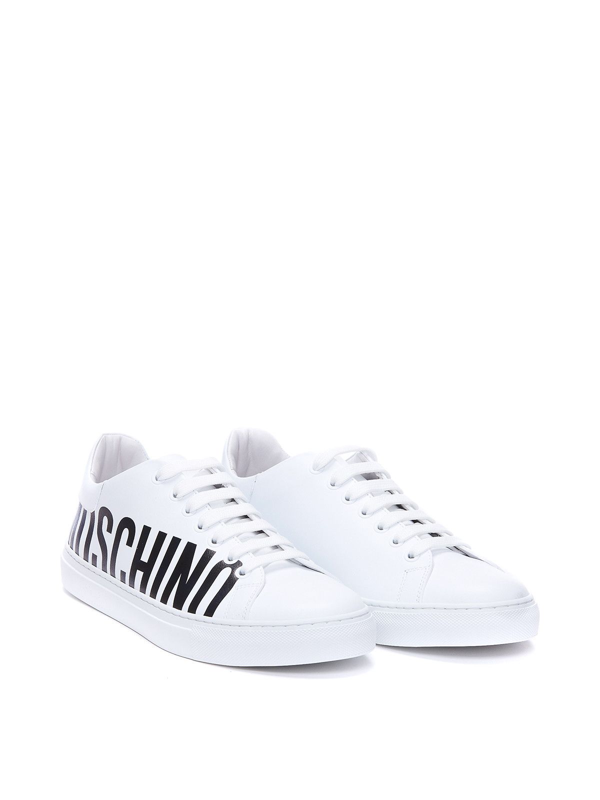Moschino o1s22i1n0924 Leather Low-Top Sneakers in White Size US 9 / EU 42 - 2 Thumbnail