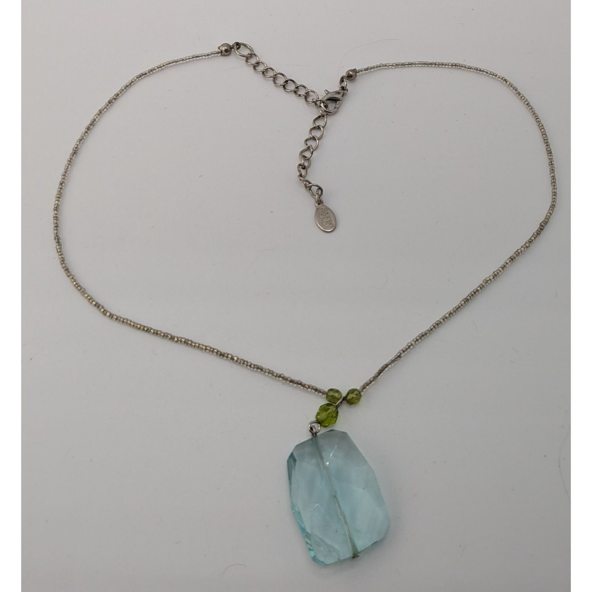 Other Baked Beads Aqua Glass Pendant Necklace Size ONE SIZE - 5 Thumbnail