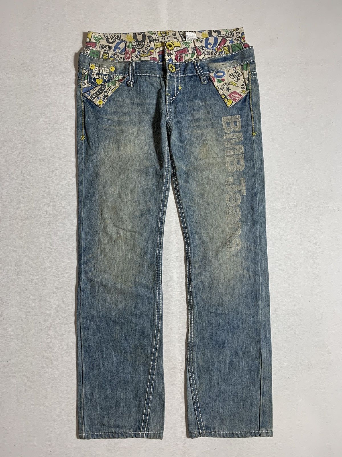 If Six Was Nine 2000s Blue moon blue double waist denim jeans Size US 32 / EU 48 - 1 Thumbnail