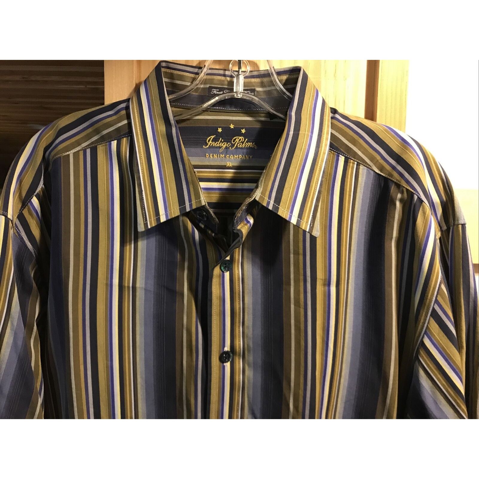 Indigo Palms Indigo Palms Denim Co Men’s XL Gold Button Down Cotton Shirt Size US XL / EU 56 / 4 - 7 Thumbnail