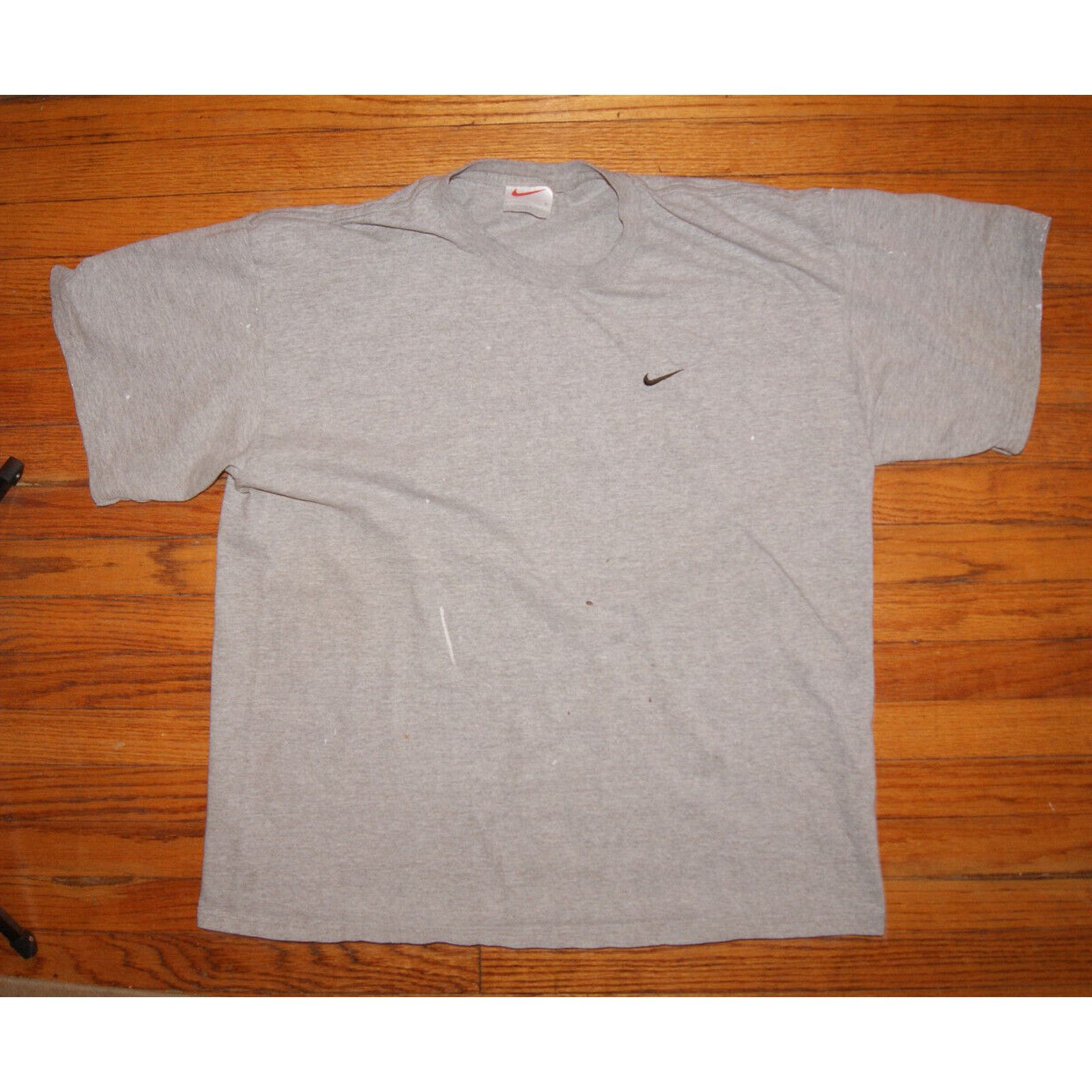 Nike VTG 90s Nike Mini Swoosh T-Shirt Gray Mens Large White Tag Size US L / EU 52-54 / 3 - 3 Thumbnail