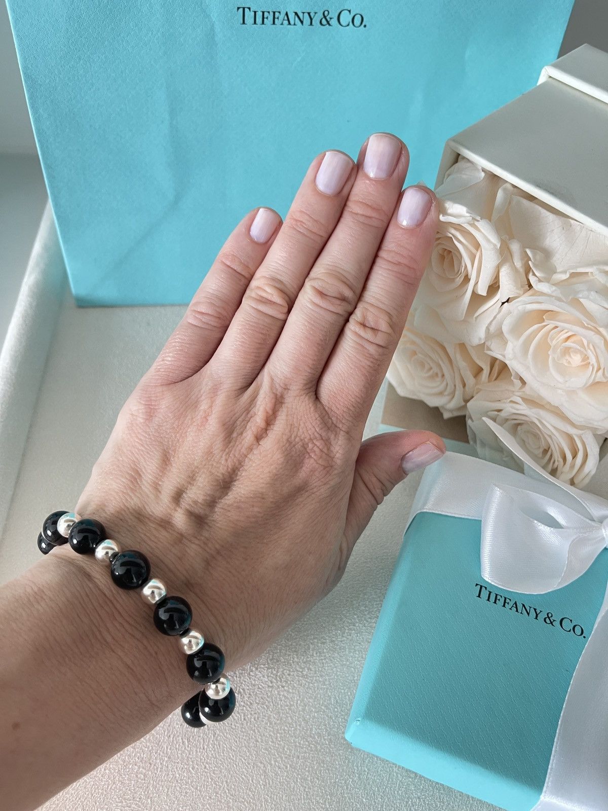 Tiffany & Co. Tiffany & Co. Black Onyx Silver Bracelet 10 mm Sz 8” in NEW Size ONE SIZE - 9 Thumbnail