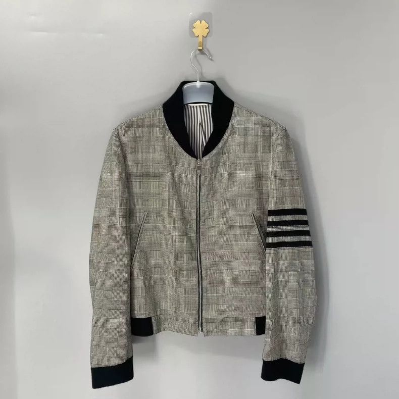 Thom Browne THOM BROWNE Houndstooth Bomber Jacket - dmc Size US L / EU 52-54 / 3 - 1 Thumbnail