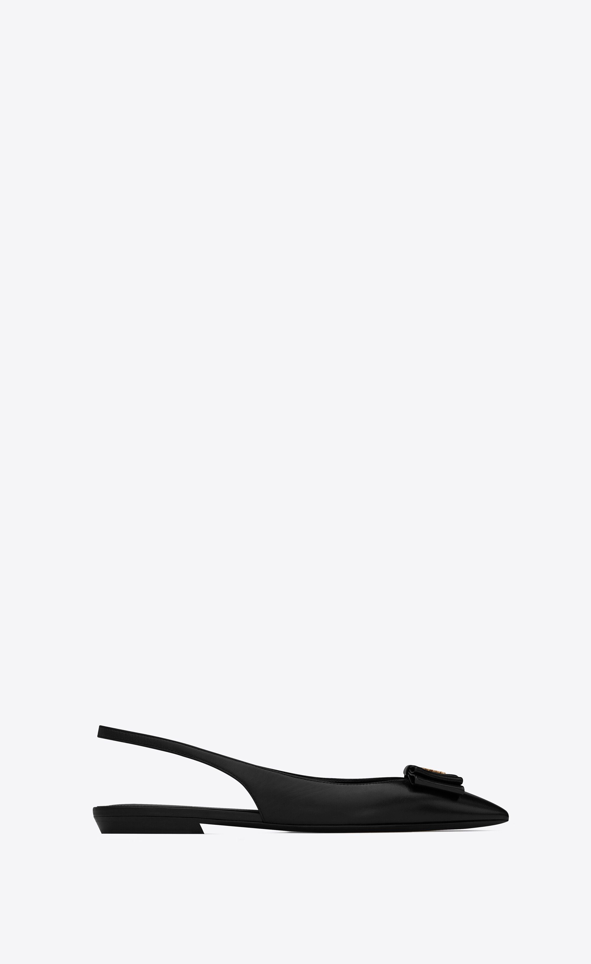 Saint Laurent Paris o1s1wg110625 649621 ANAÏS Slingback Flats in Smooth Leather Size US 8 / IT 38 - 1 Thumbnail