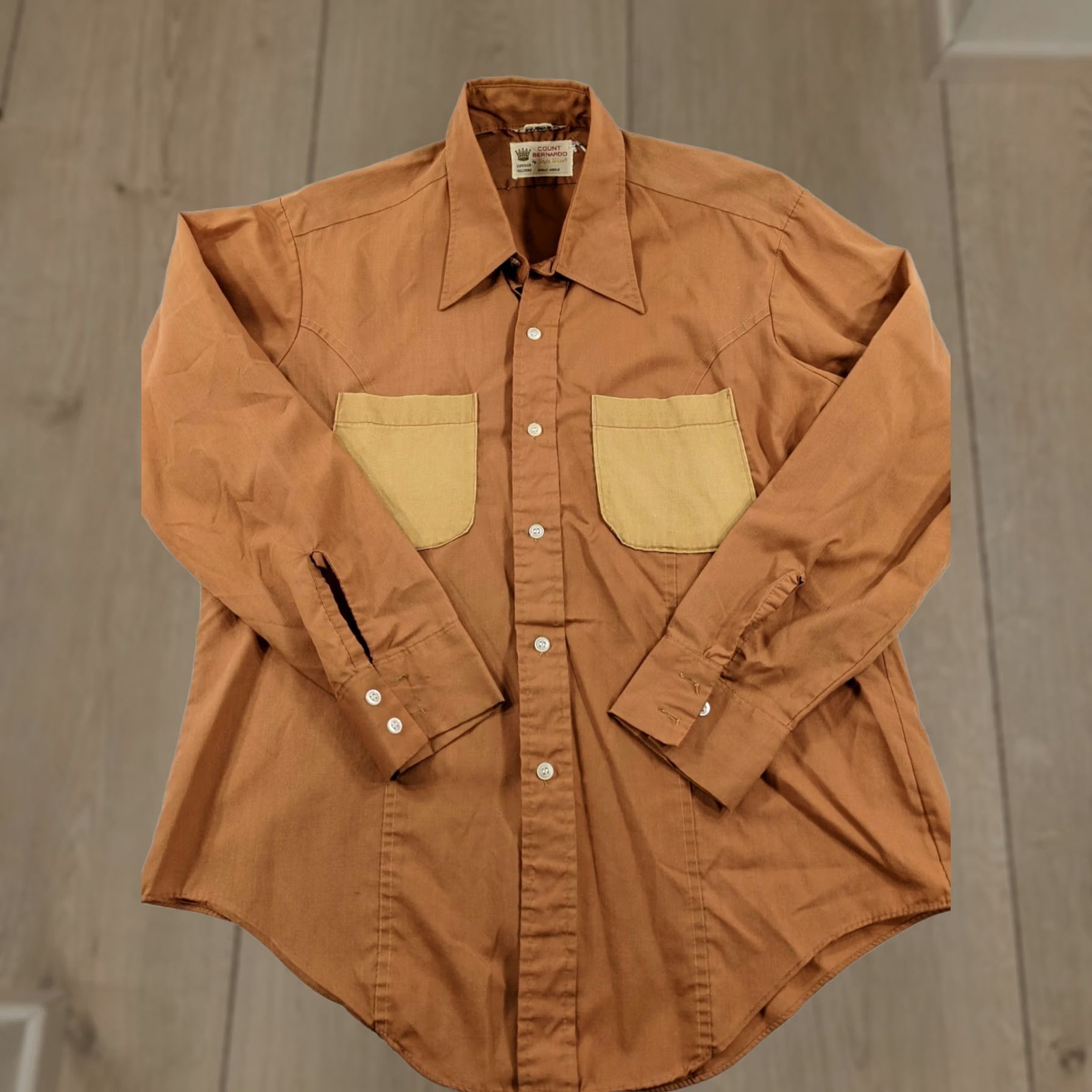 Vintage VINTAGE Style Wise Count Bernardo Western Shirt The Mustard Man Button Down M-L Shirt Mens Size US M / EU 48-50 / 2 - 1 Thumbnail