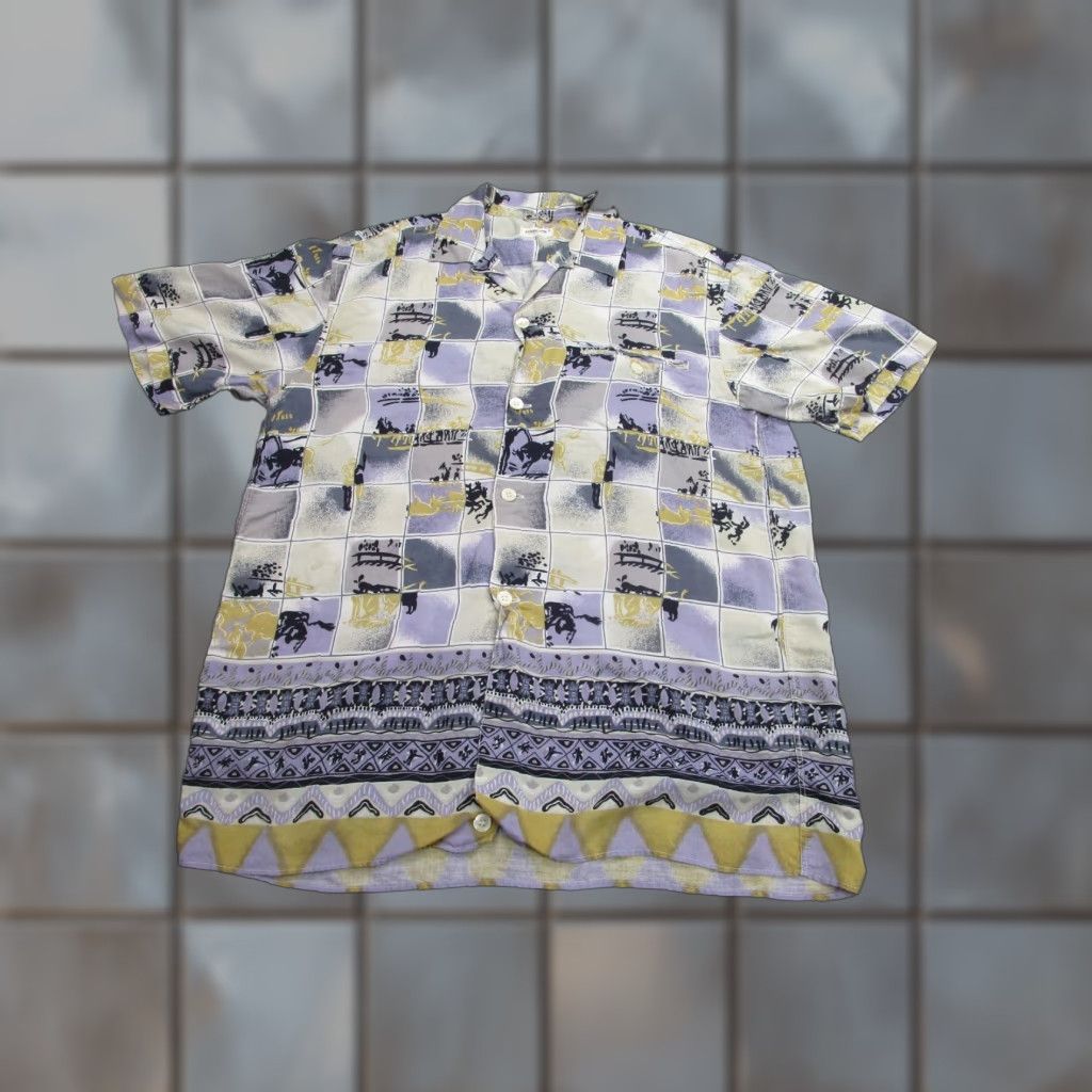 Vintage VINTAGE Kansai Man Shirt mens M Blue Yutaka Nishimura y2k 90s Streetwear japan Size US M / EU 48-50 / 2 - 1 Thumbnail
