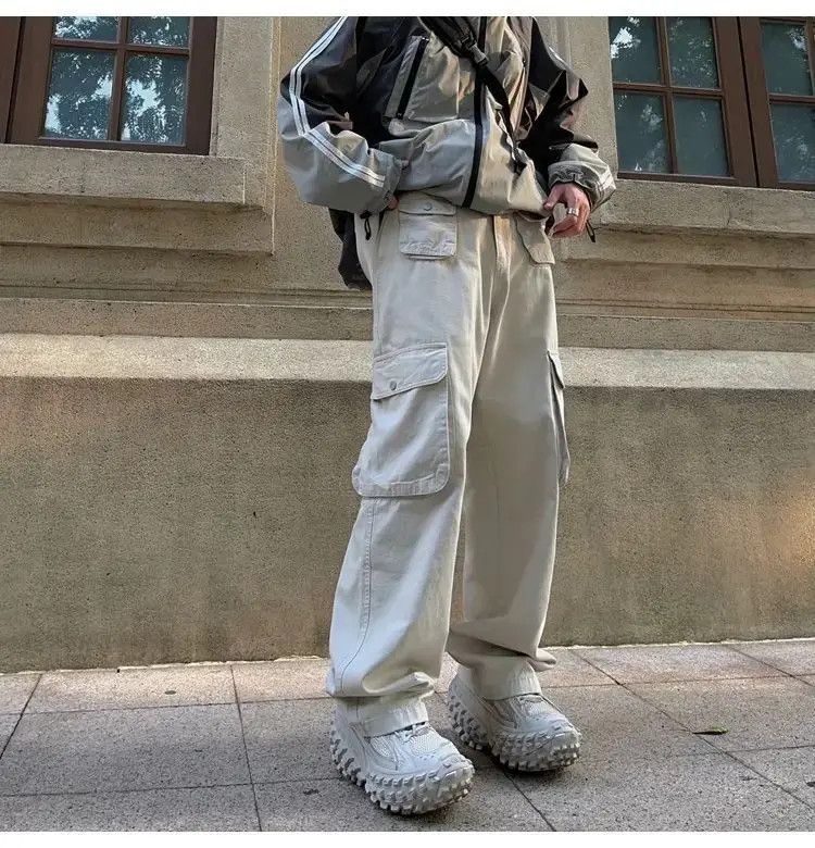 Japanese Brand Cargo Pants Black- Korean Streetwear Style Pants Size US 32 / EU 48 - 1 Thumbnail