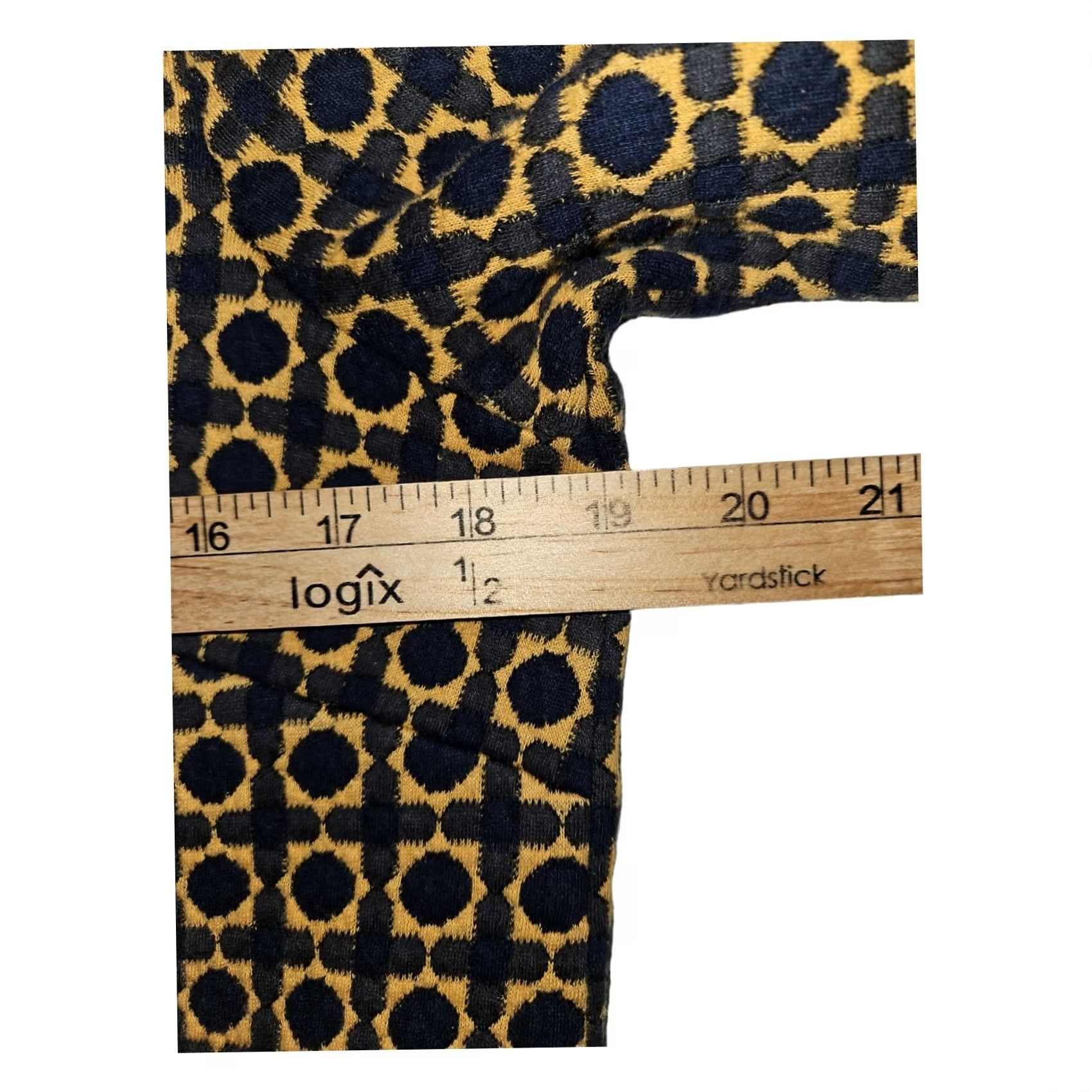 Loft VINTAGE Loft A-Line Dress Women's M Short Sleeve Geometric Pattern Stretch 1/2 Zip Size 32" / US 10 / IT 46 - 3 Thumbnail