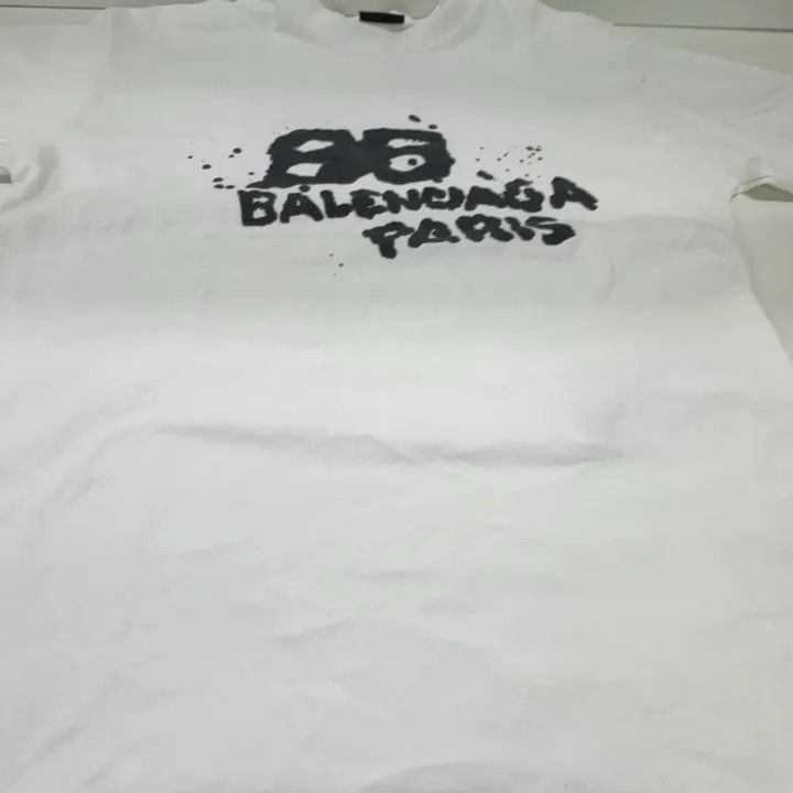Balenciaga Balenciaga Logo Print Short Sleeve T-shirt 0079-2507 Size S / US 4 / IT 40 - 4 Thumbnail