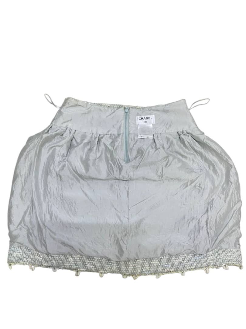 Chanel Chanal Baby Blue Sequin Tweed Skrit Size 30" / US 8 / IT 44 - 12 Thumbnail