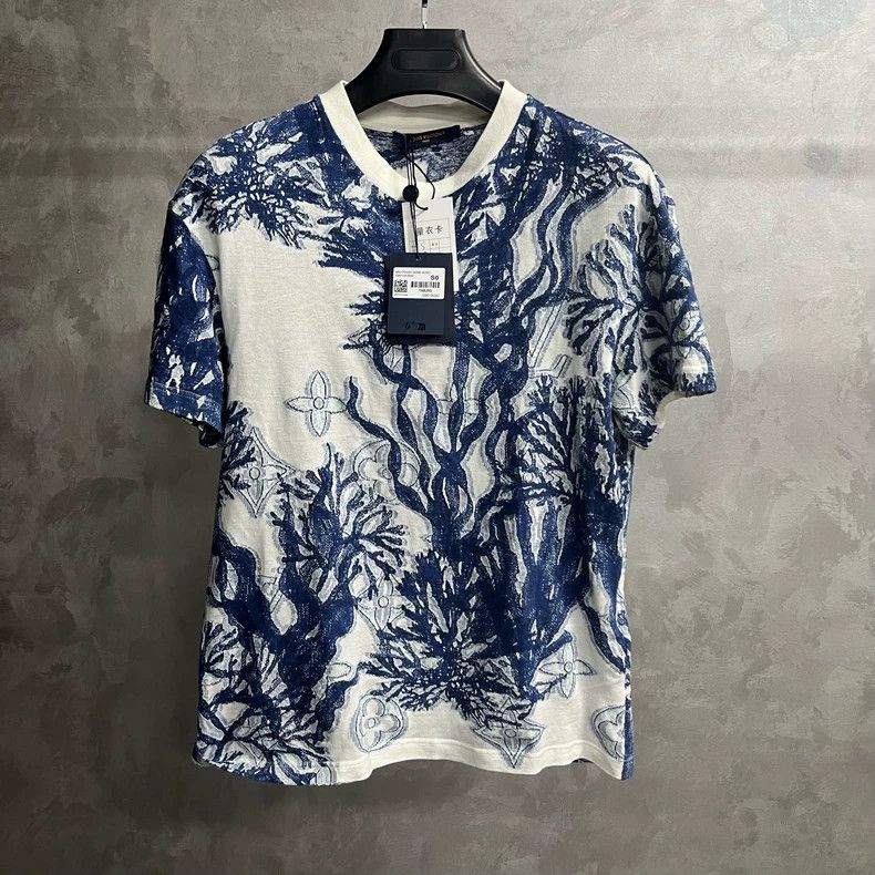 Louis Vuitton Louis Vuitton Blue graphic jacquard knit full print crew n Size US S / EU 44-46 / 1 - 1 Thumbnail