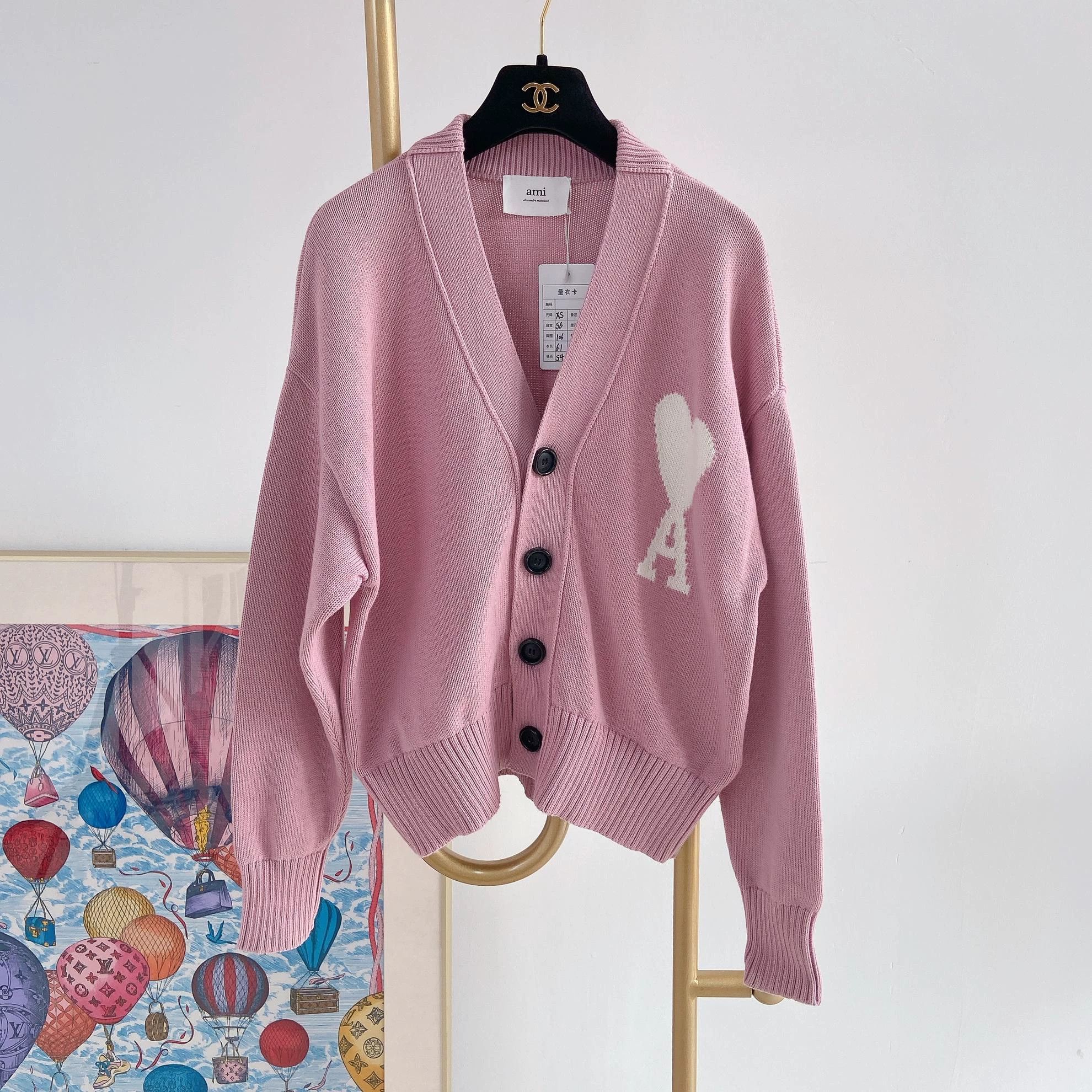 AMI Ami pink knit cardigan XS 9906 Size XS / US 0-2 / IT 36-38 - 1 Thumbnail