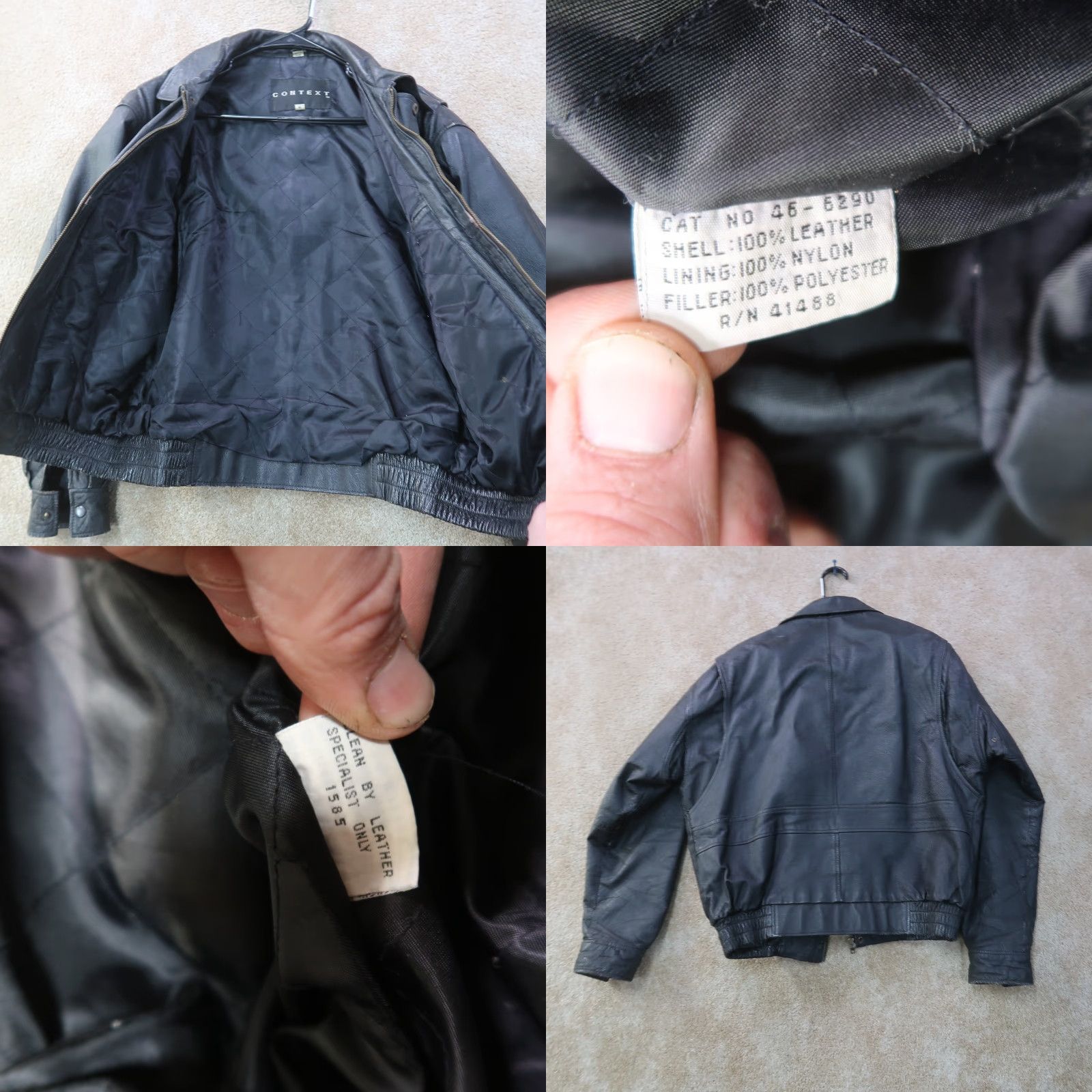 Vintage VINTAGE CONTEXT Leather Coat Jacket Men Medium Full Zip Insulated Black Size US M / EU 48-50 / 2 - 8 Thumbnail