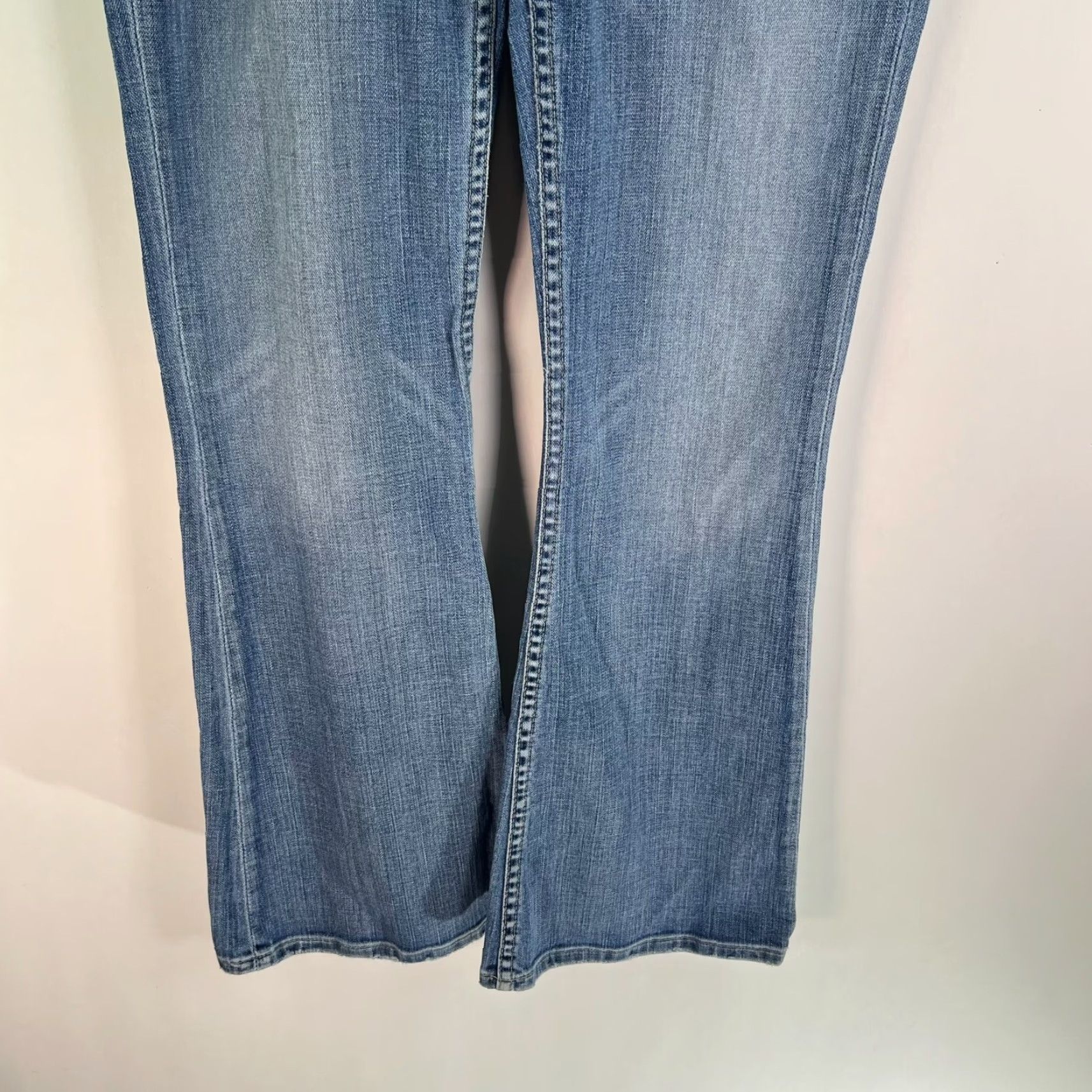 Vintage Buckle BKE Payton Dark Blue Flared Stretch Denim Jeans Women's 29 Regular 32 Inseam 90s Size 29" - 4 Thumbnail