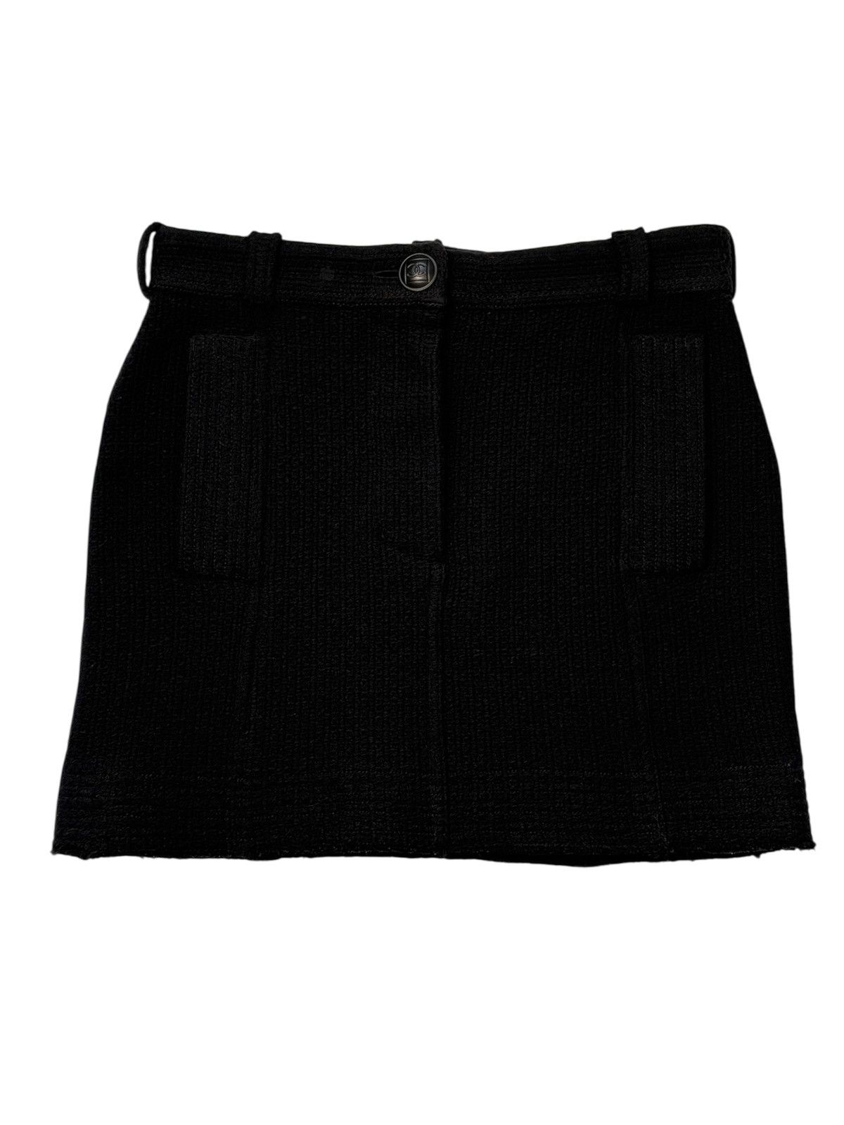 Chanel CHANEL SPORTS LINE 2008 BLACK WOOL TWEED MINI SKIRT 34 XS Size 25" / US 0 / IT 36 - 8 Thumbnail
