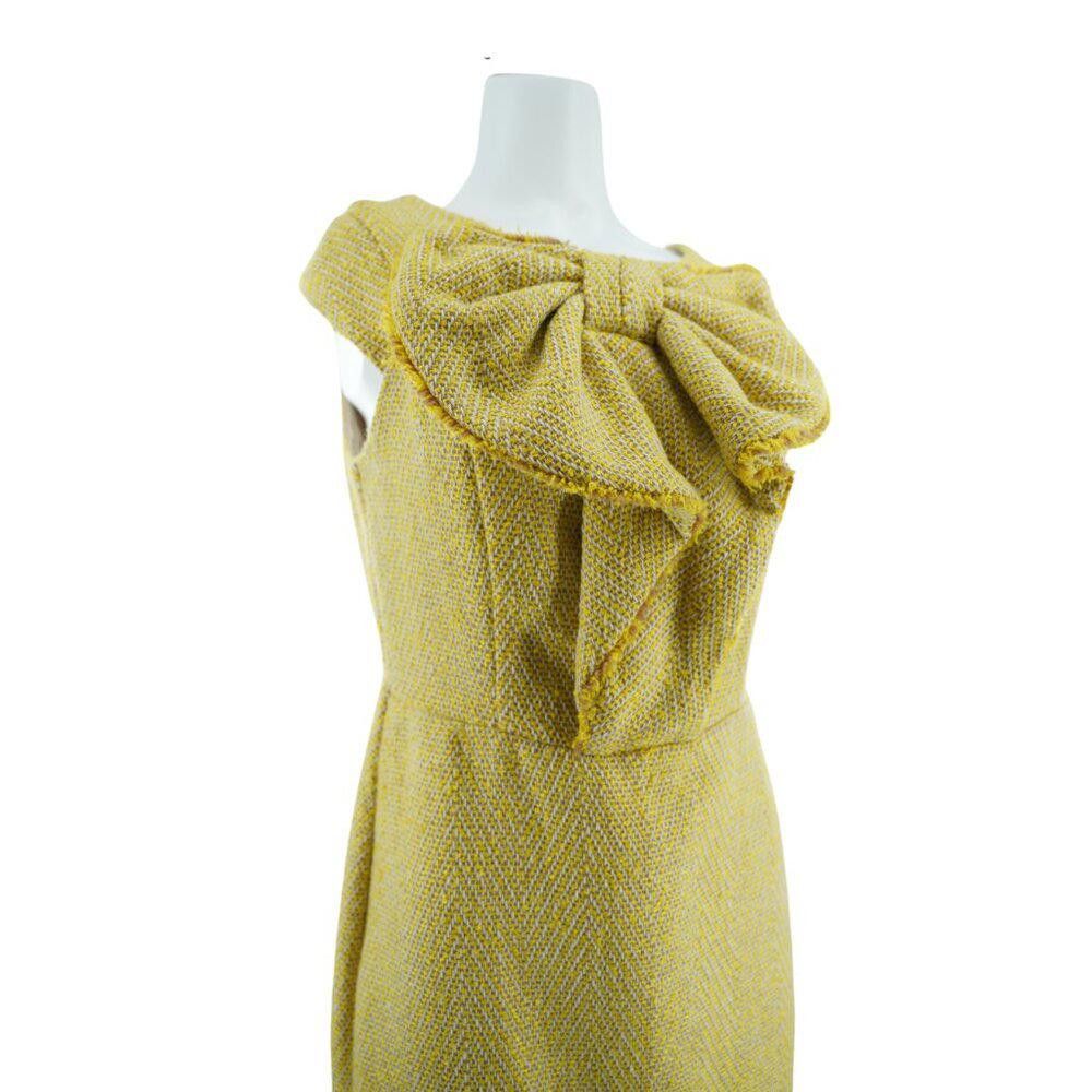 Designer Eva Franco Yellow Wool Dress Size 8 Size M / US 6-8 / IT 42-44 - 5 Thumbnail