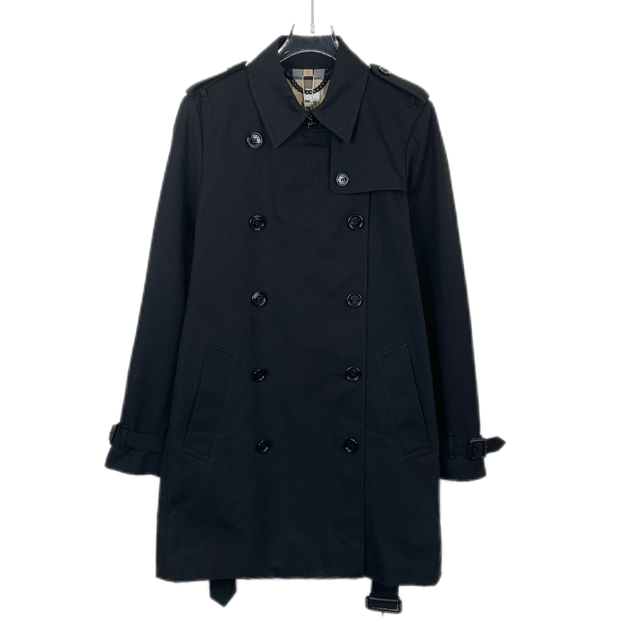 Burberry Burberry Black Cotton Double-Breasted Trench Coat (Size 40) Size M / US 6-8 / IT 42-44 - 1 Thumbnail