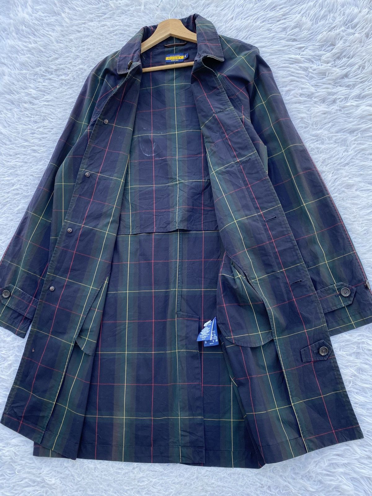 Ralph Lauren Vintage Polo Ralph Lauren Plaid Waxed Twill Balmacaan Coat Size US M / EU 48-50 / 2 - 8 Thumbnail