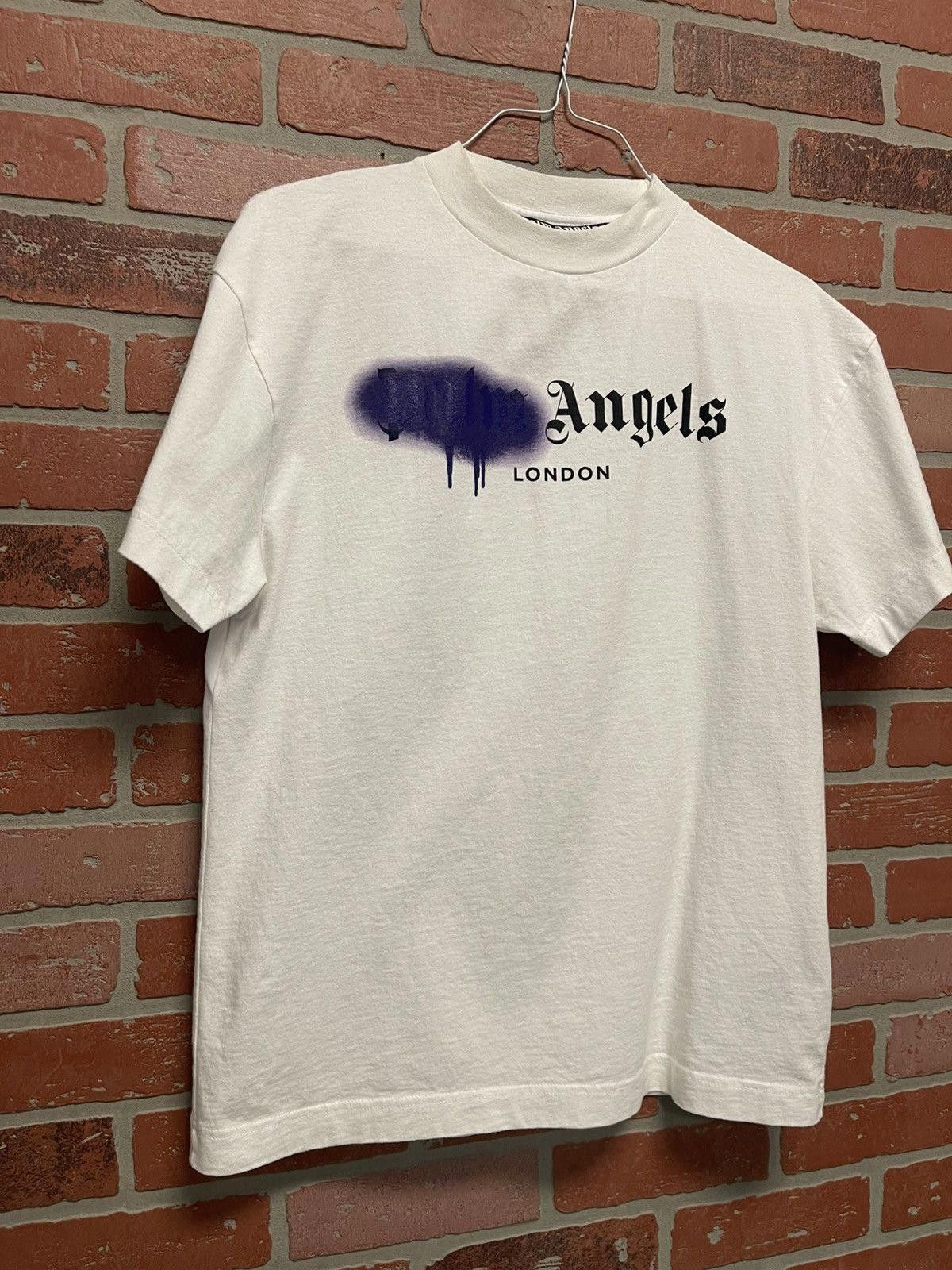 Palm Angels Size M - Palm Angels Purple Spray Paint Tee Size US M / EU 48-50 / 2 - 2 Thumbnail